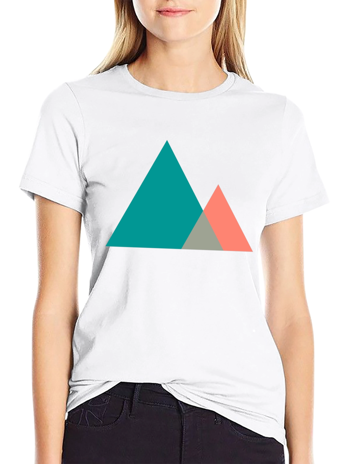 Geometric Mountain Graphic Tee - Modern Black T-Shirt