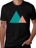 Geometric Mountain Graphic Tee - Modern Black T-Shirt