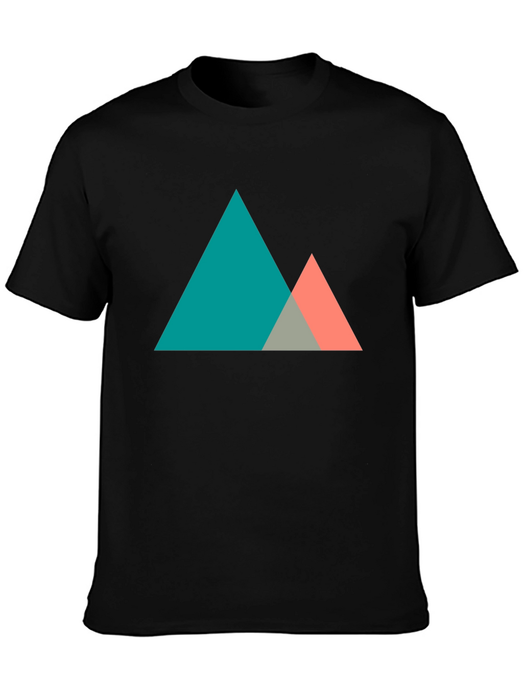Geometric Mountain Graphic Tee - Modern Black T-Shirt