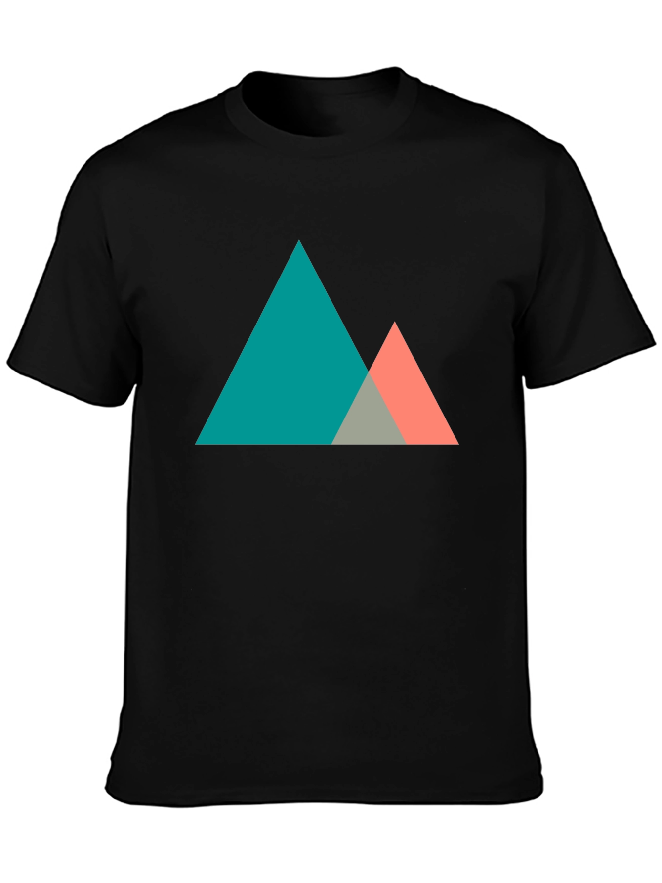 Geometric Mountain Graphic Tee - Modern Black T-Shirt