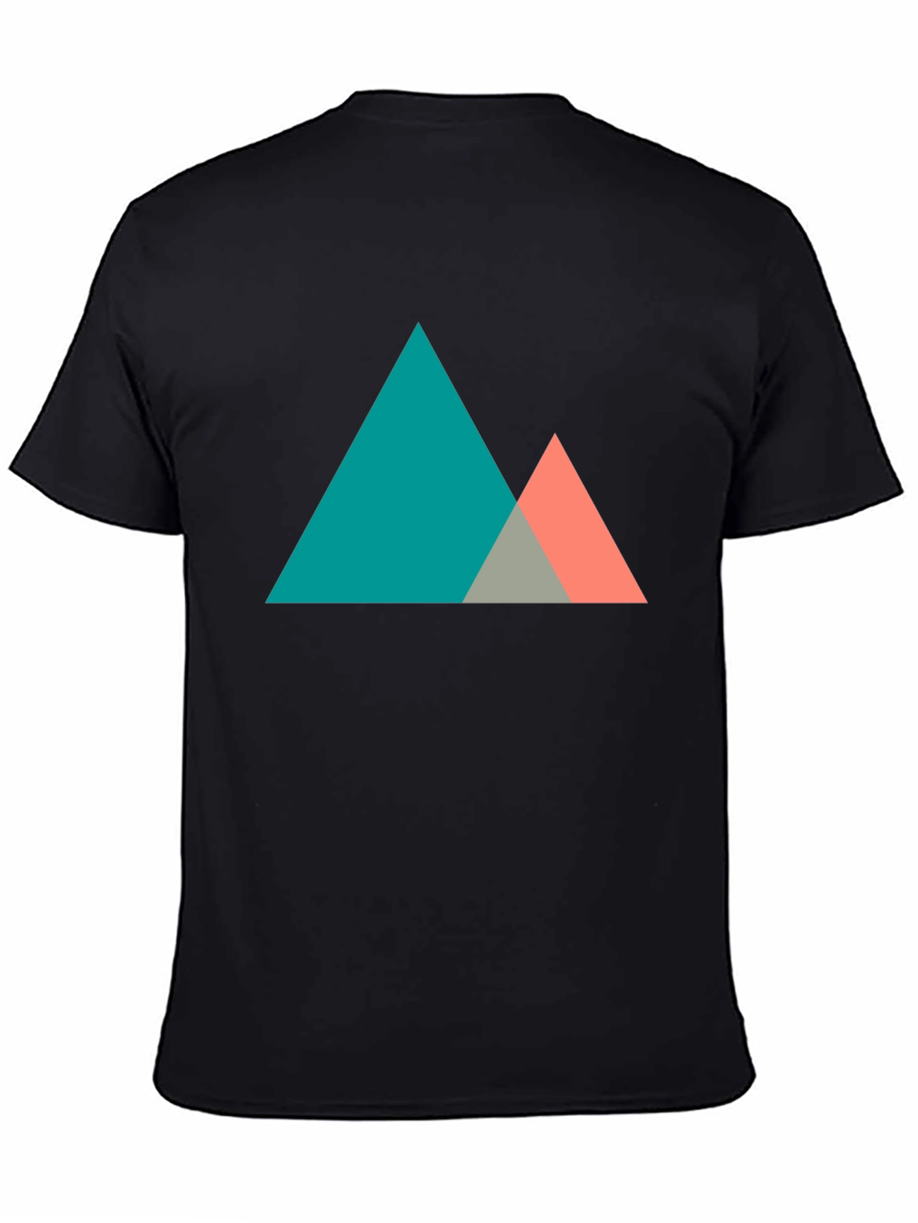 Geometric Mountain Graphic Tee - Modern Black T-Shirt