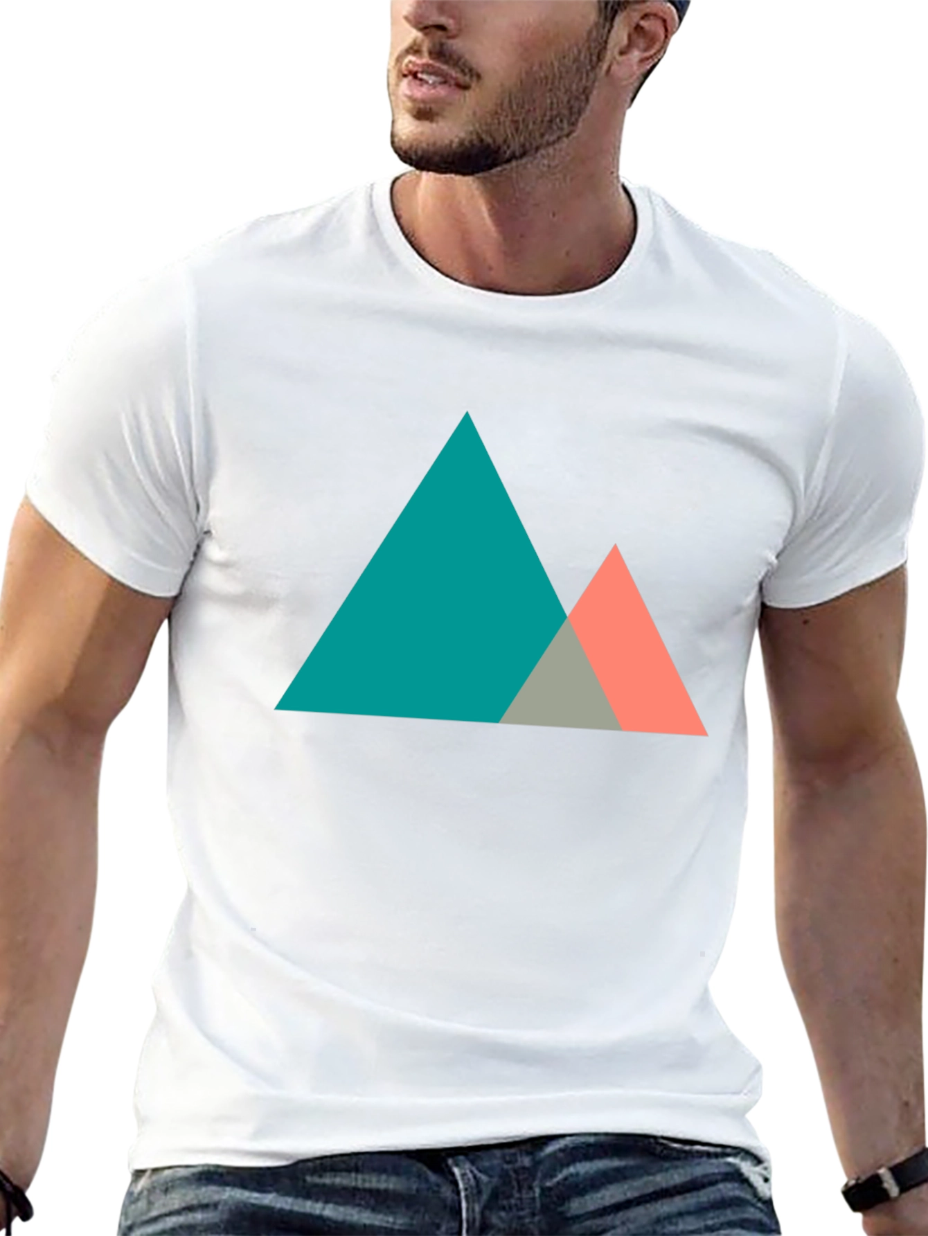 Geometric Mountain Graphic Tee - Modern Black T-Shirt