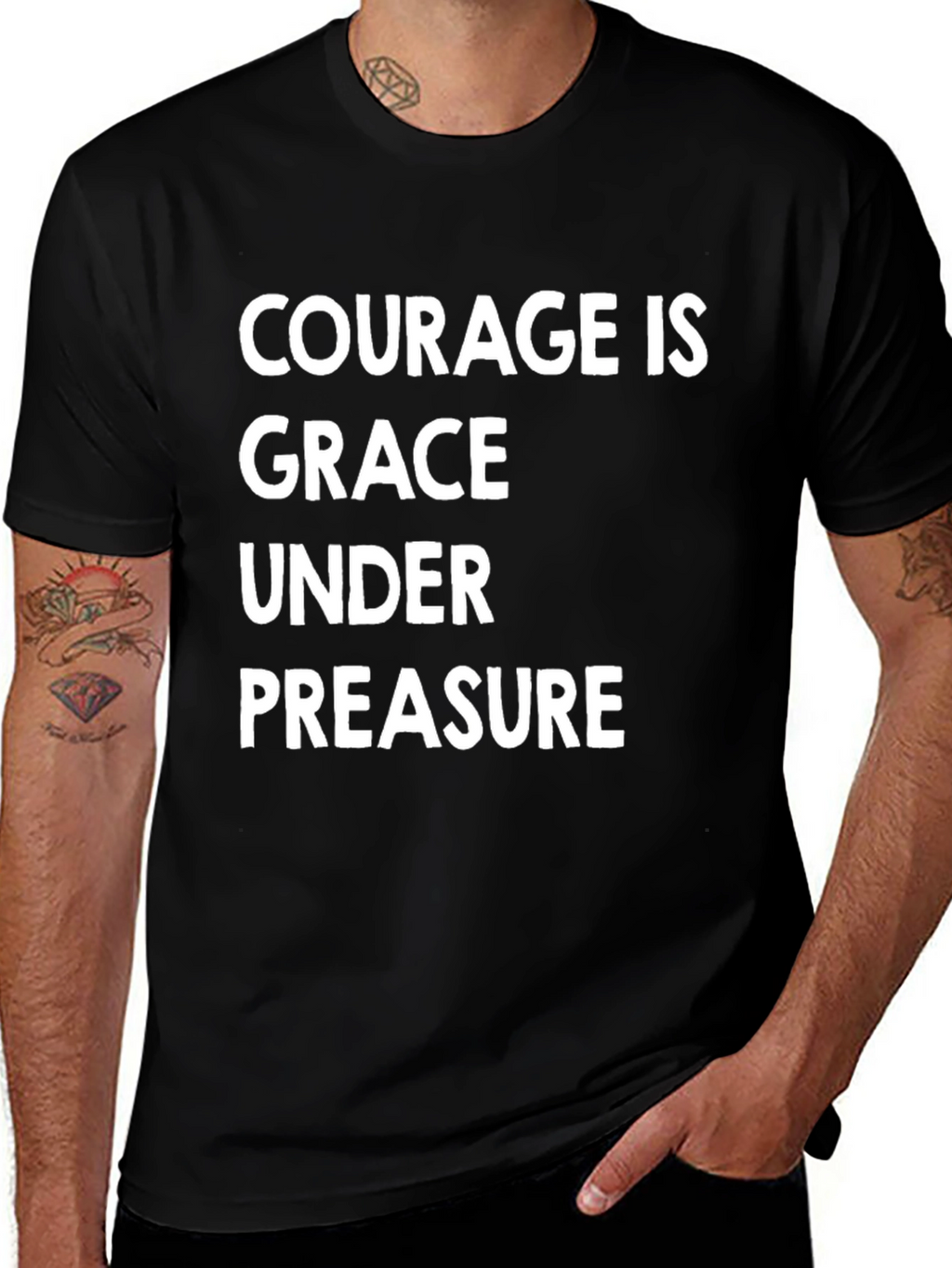 Courage Is Grace Under Pressure Black T-Shirt