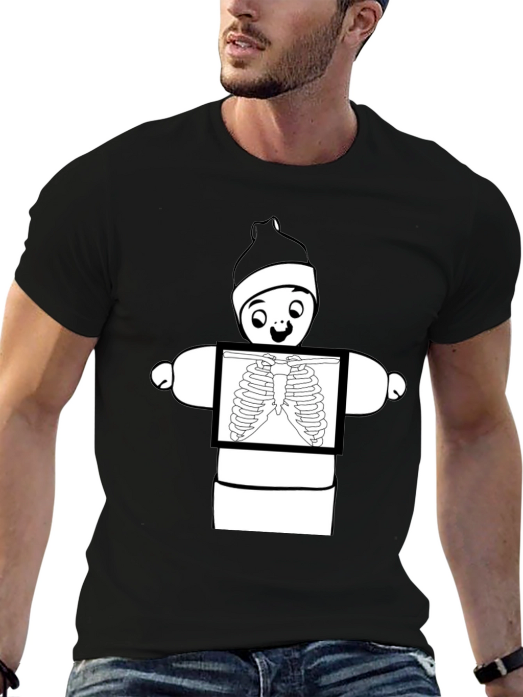 Funny X-Ray Stick Figure Graphic Tee