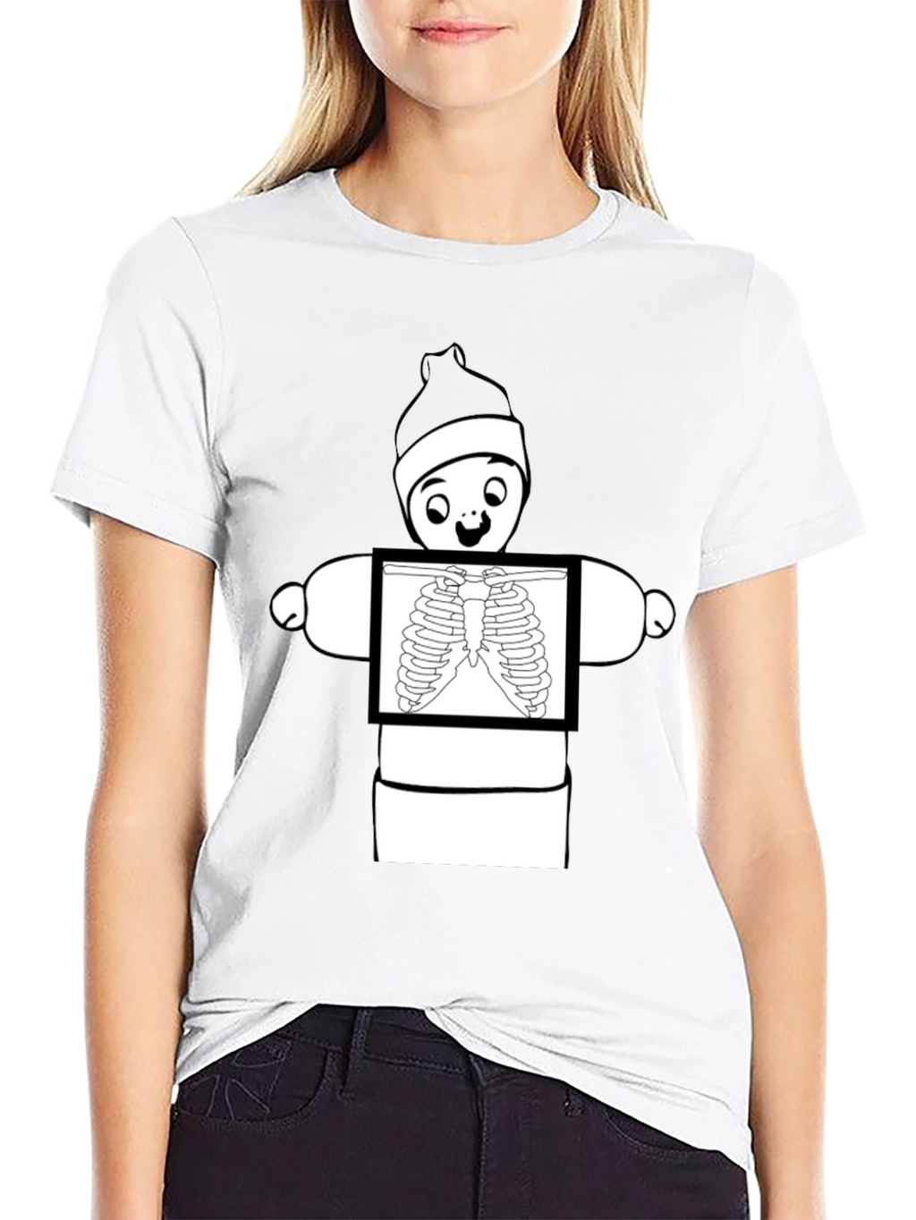 Funny X-Ray Stick Figure Graphic Tee