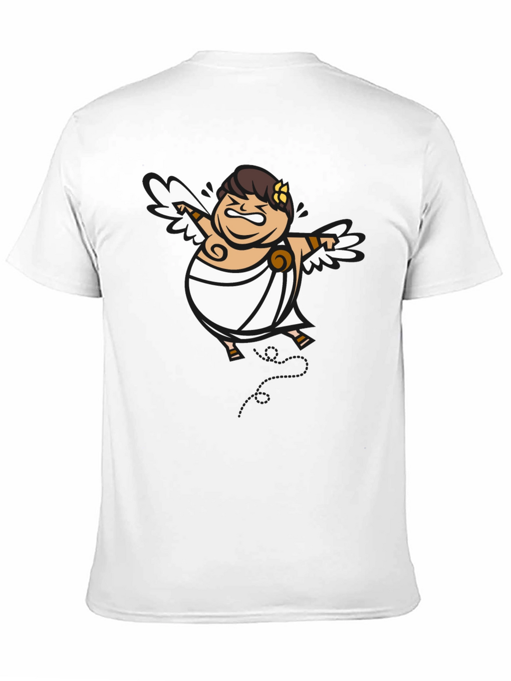 Humorous Cupid Graphic Tee - Black Cotton