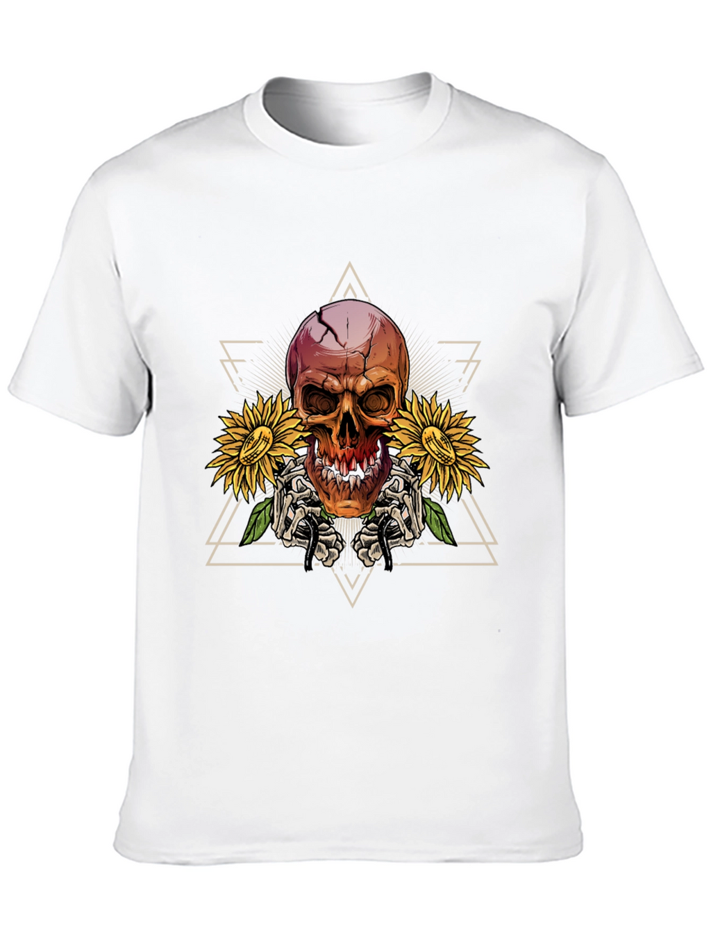 Skull & Sunflower Graphic T-Shirt - Mens Black Tee