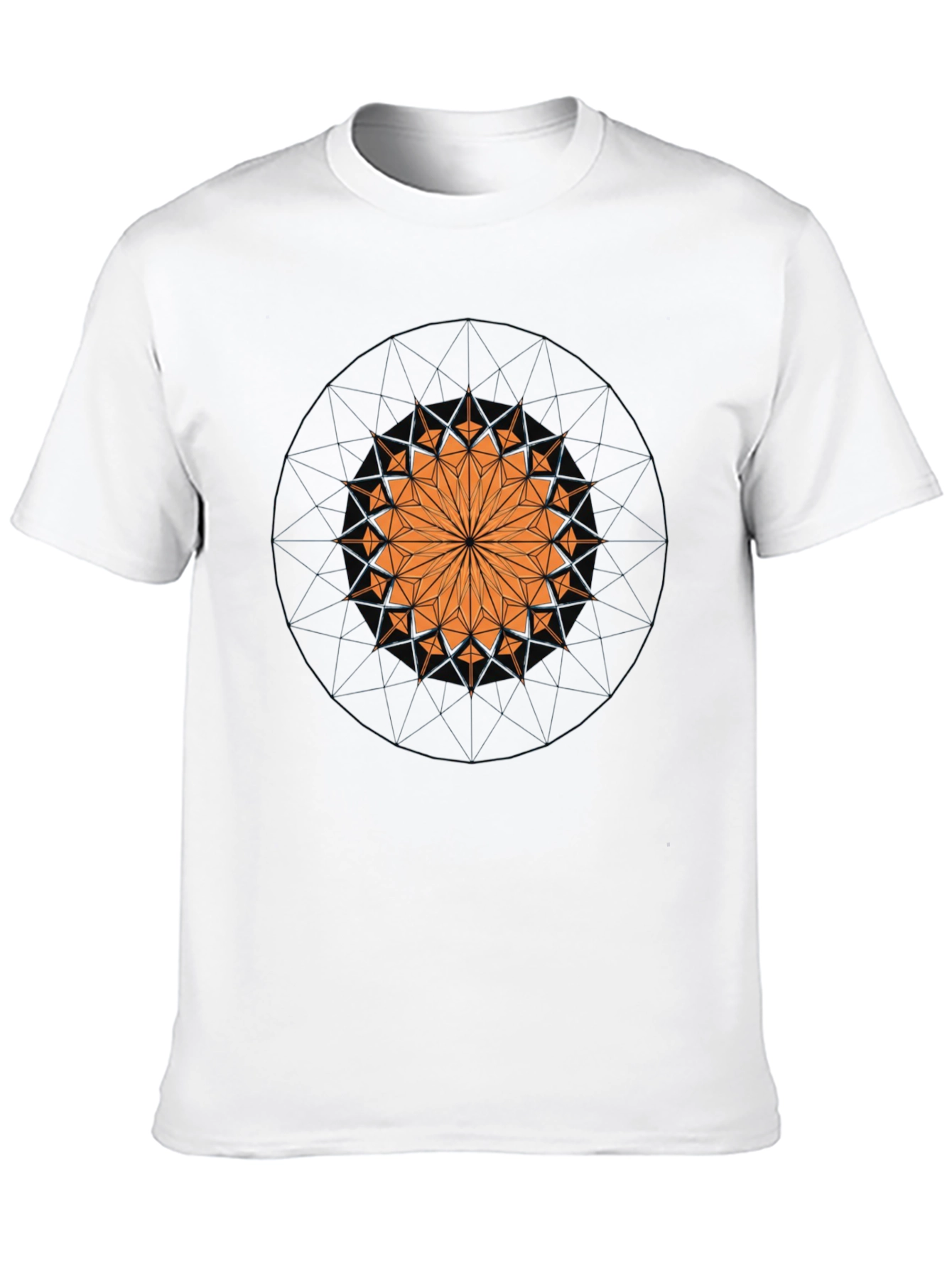 Geometric Mandala Graphic Print Black T-Shirt