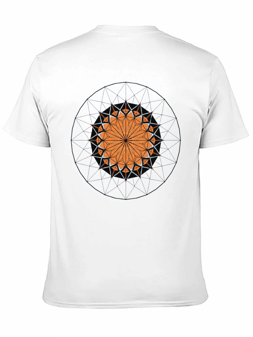 Geometric Mandala Graphic Print Black T-Shirt