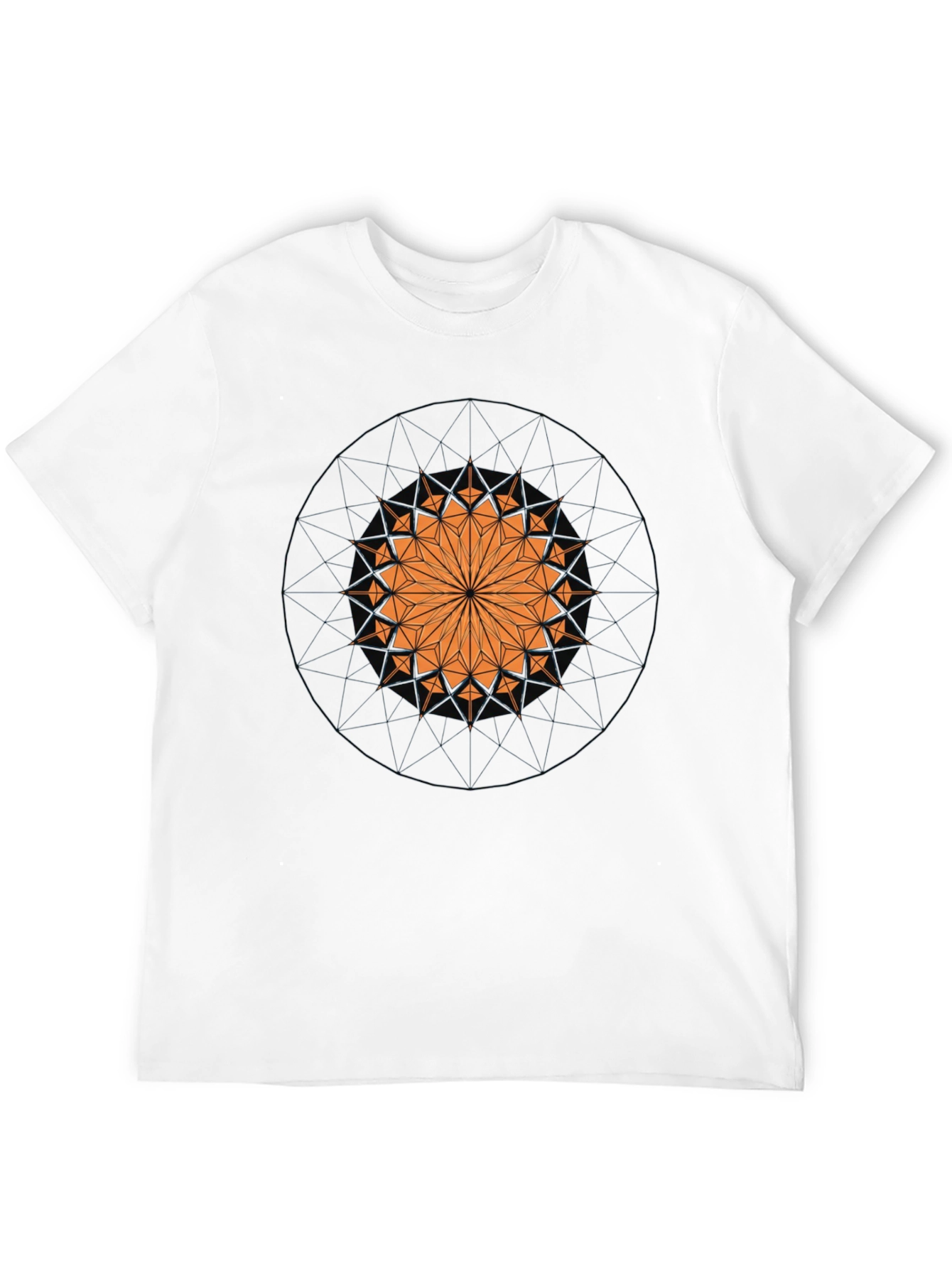 Geometric Mandala Graphic Print Black T-Shirt