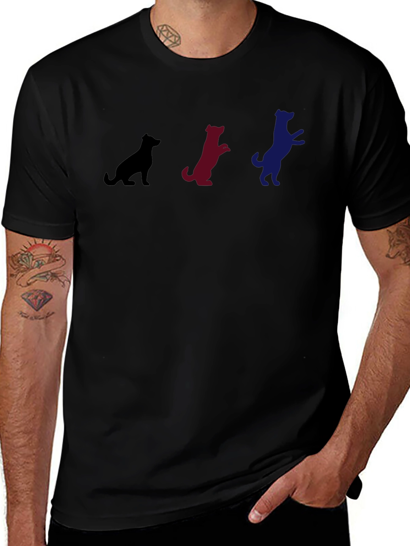 Dog Evolution T-Shirt - Black Cotton Blend