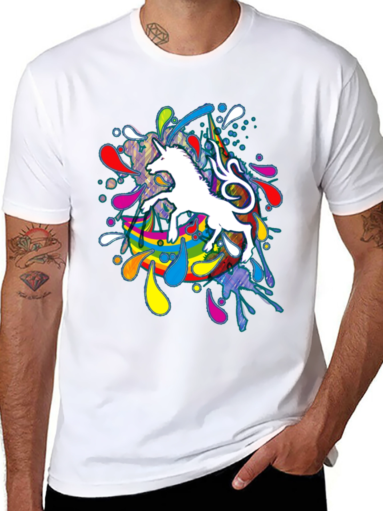 Unicorn Splash T-Shirt - Mens Graphic Tee