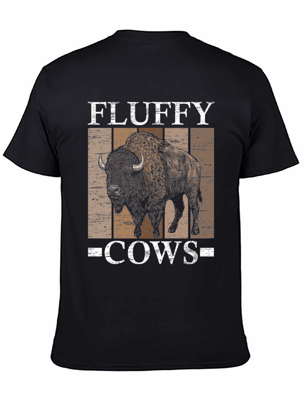 Fluffy Cows Bison Graphic Tee - Black