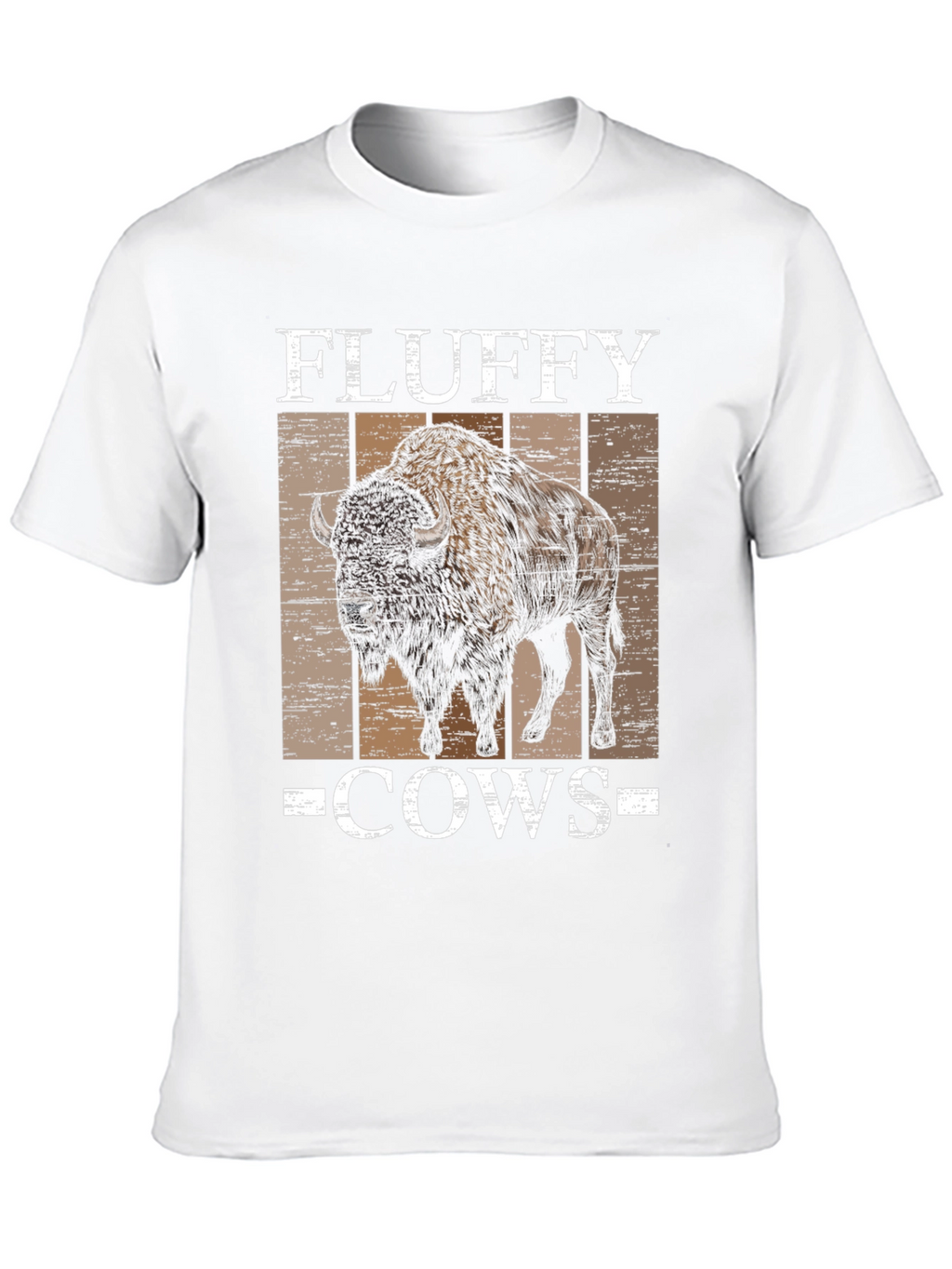 Fluffy Cows Bison Graphic Tee - Black