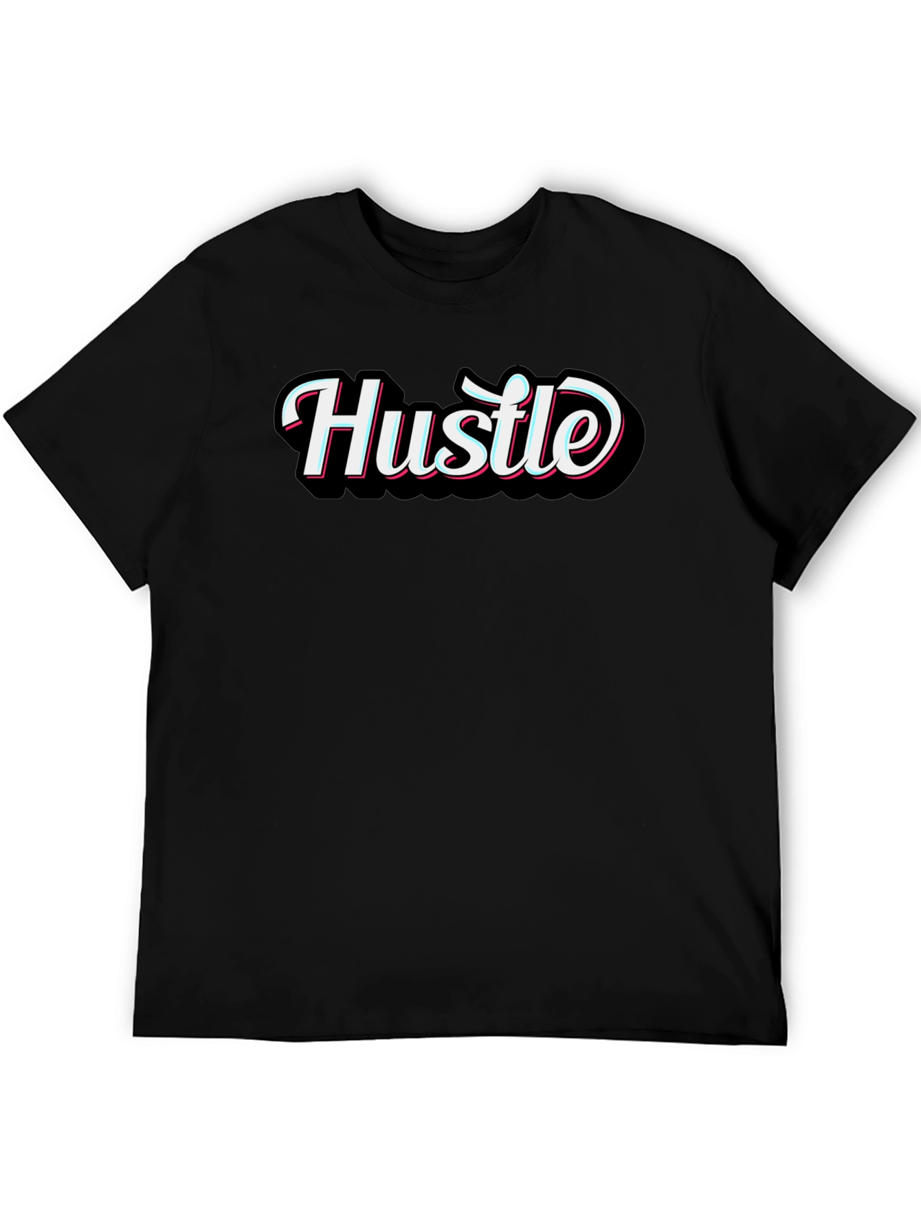 Mens Black Hustle Graphic T-Shirt