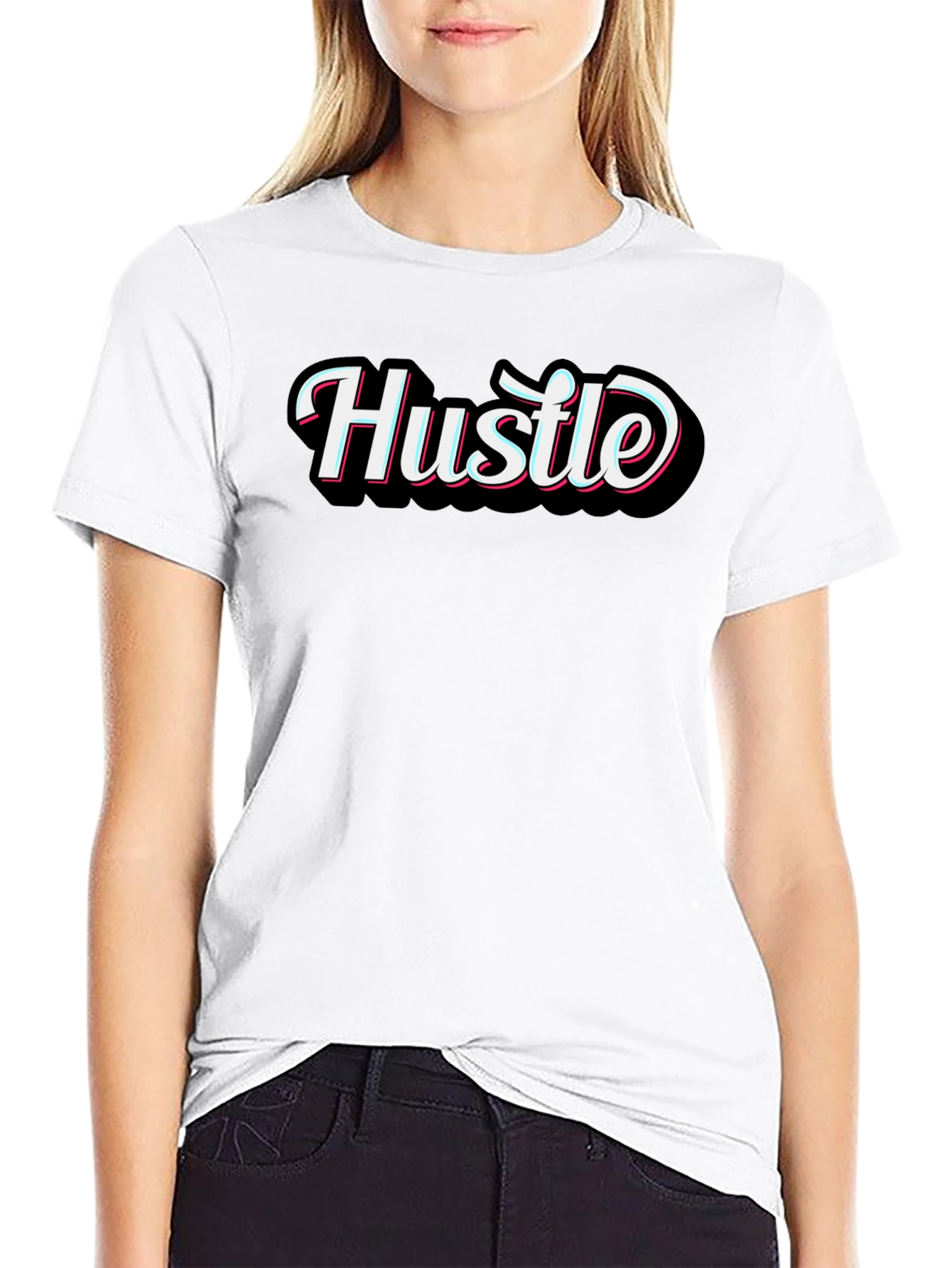 Mens Black Hustle Graphic T-Shirt