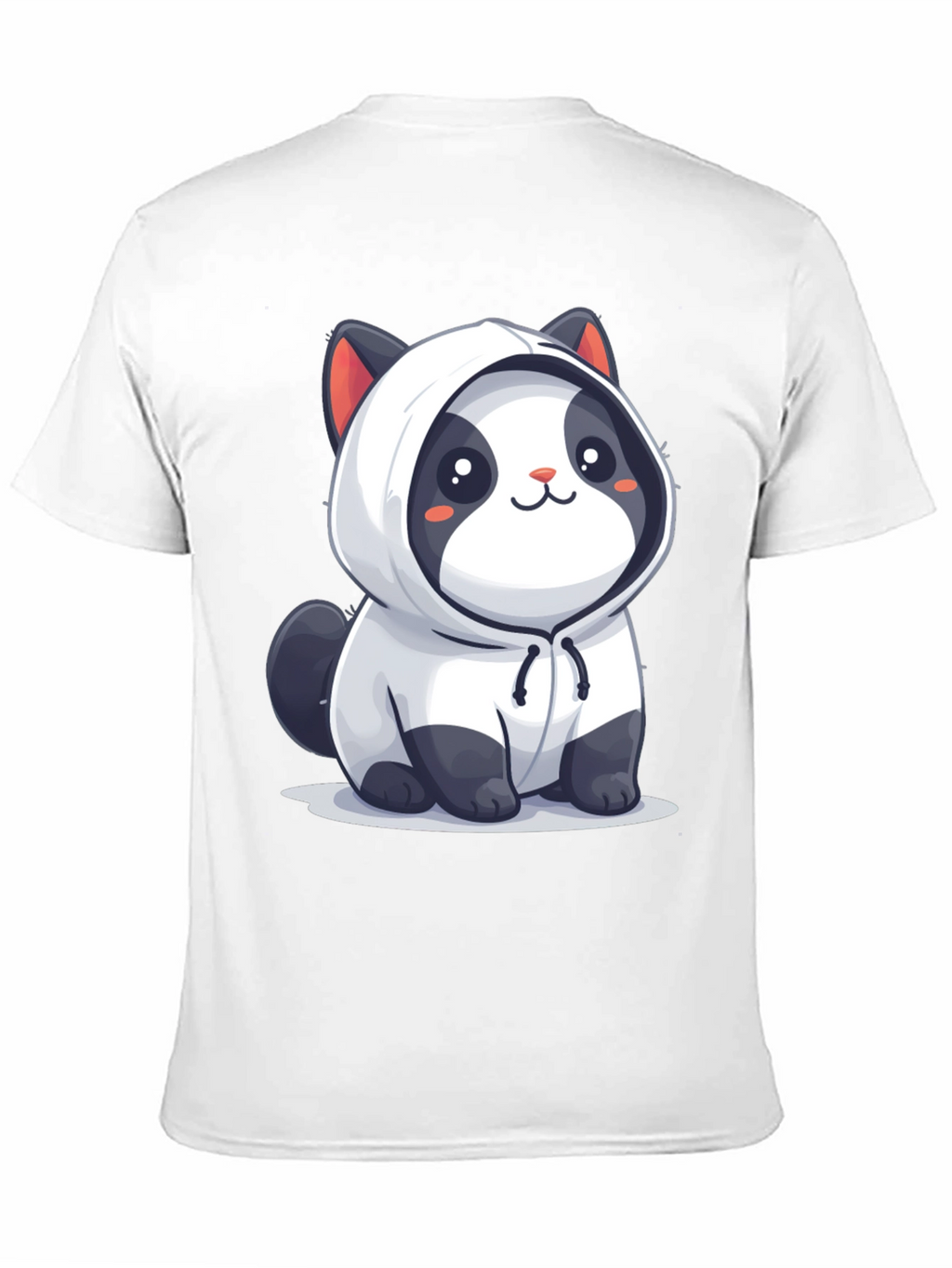 Cute Cartoon Panda Hoodie Black T-Shirt