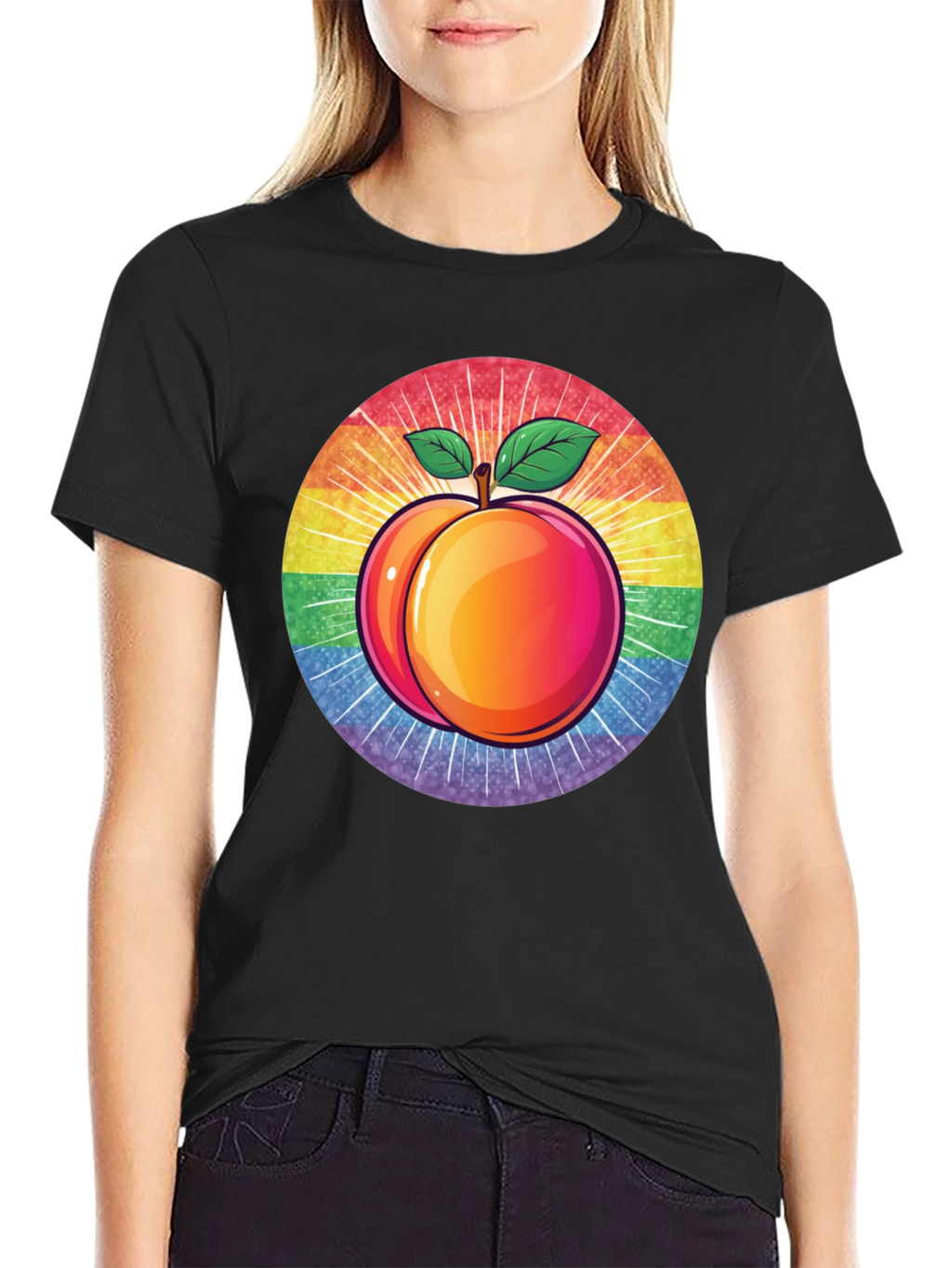 Peach Pride T-Shirt - LGBTQ+ Rainbow Fruit Graphic Tee