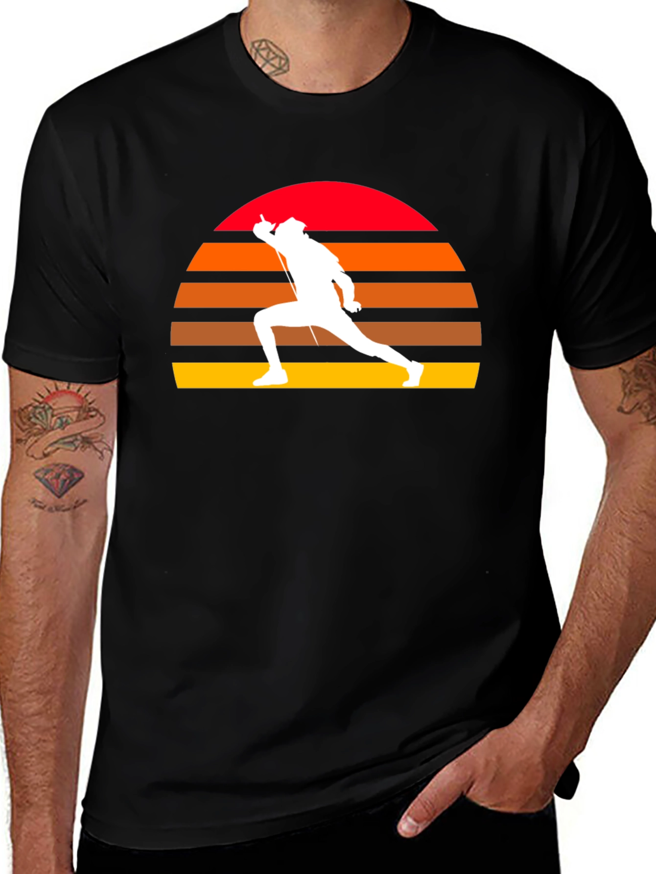 Fencing Sunset T-Shirt - Retro Sportswear