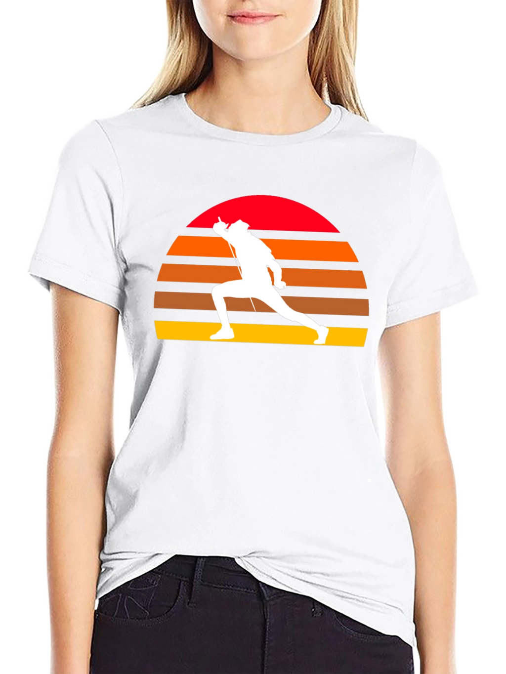 Fencing Sunset T-Shirt - Retro Sportswear