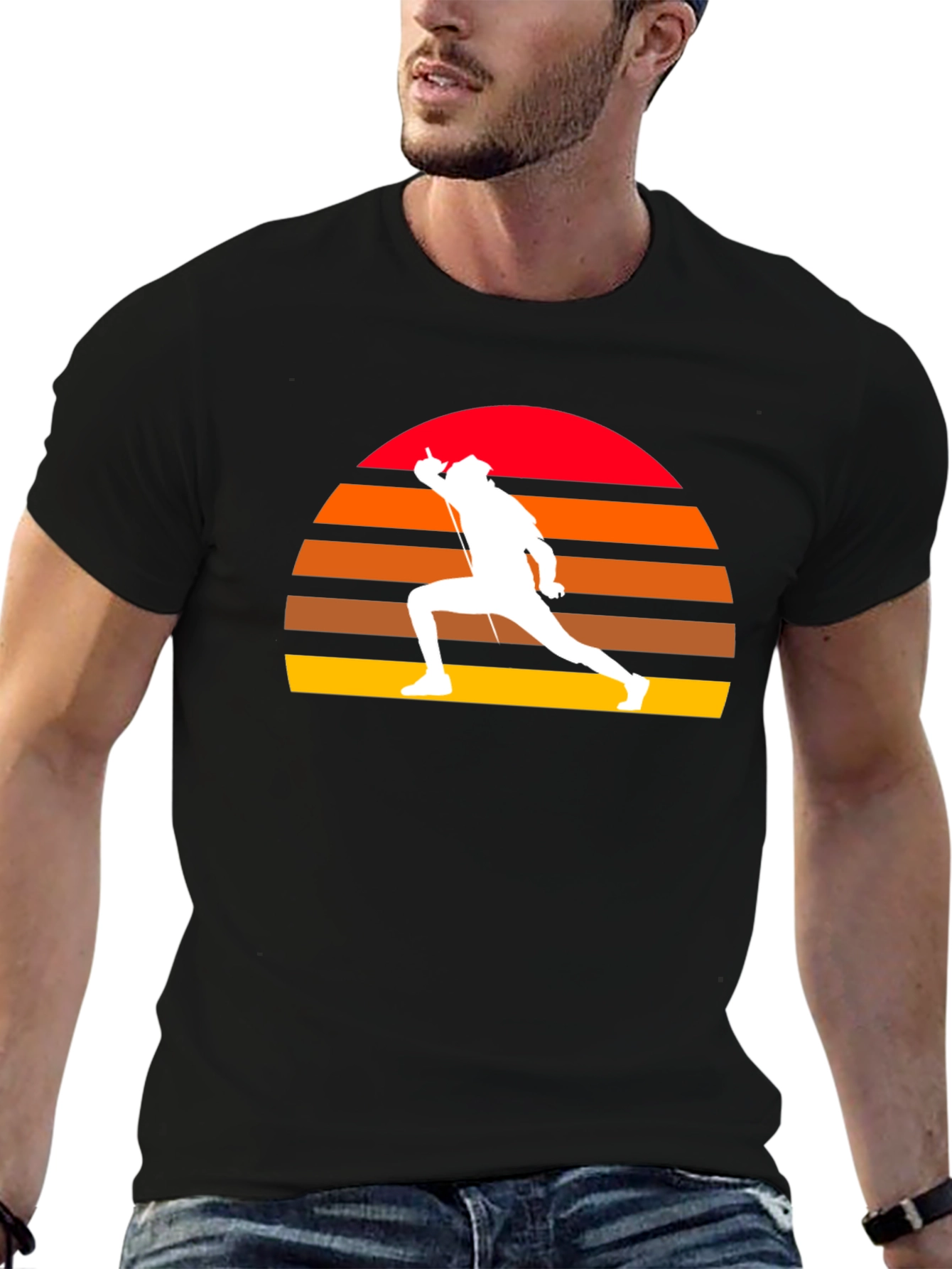 Fencing Sunset T-Shirt - Retro Sportswear