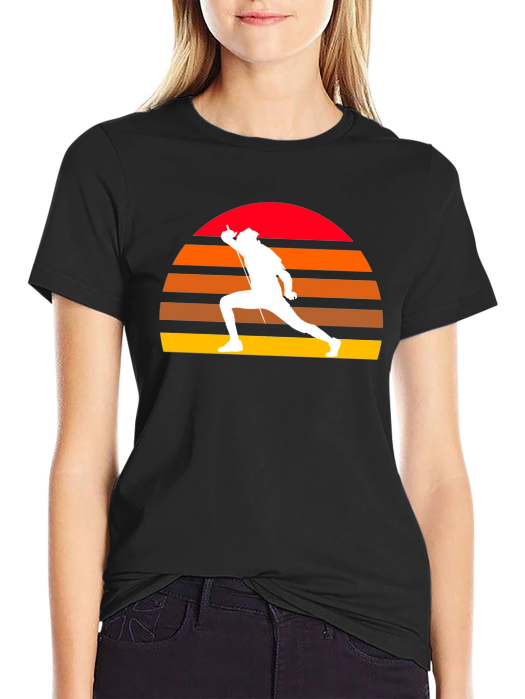 Fencing Sunset T-Shirt - Retro Sportswear