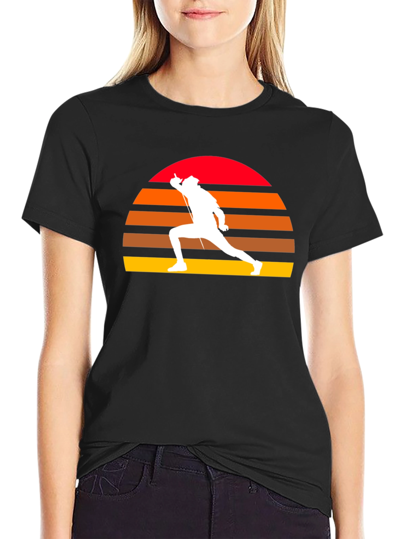 Fencing Sunset T-Shirt - Retro Sportswear