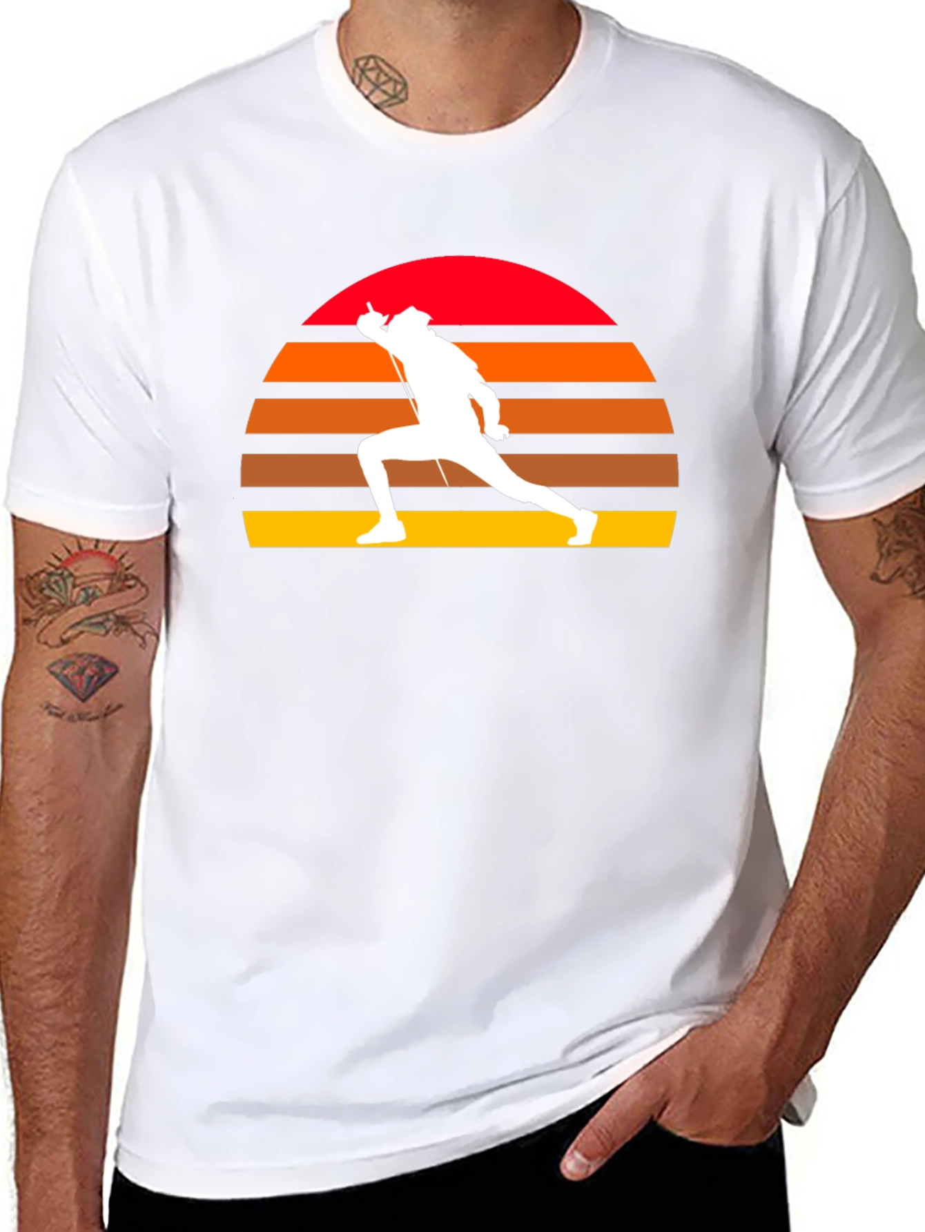 Fencing Sunset T-Shirt - Retro Sportswear