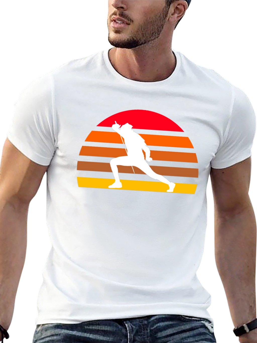Fencing Sunset T-Shirt - Retro Sportswear