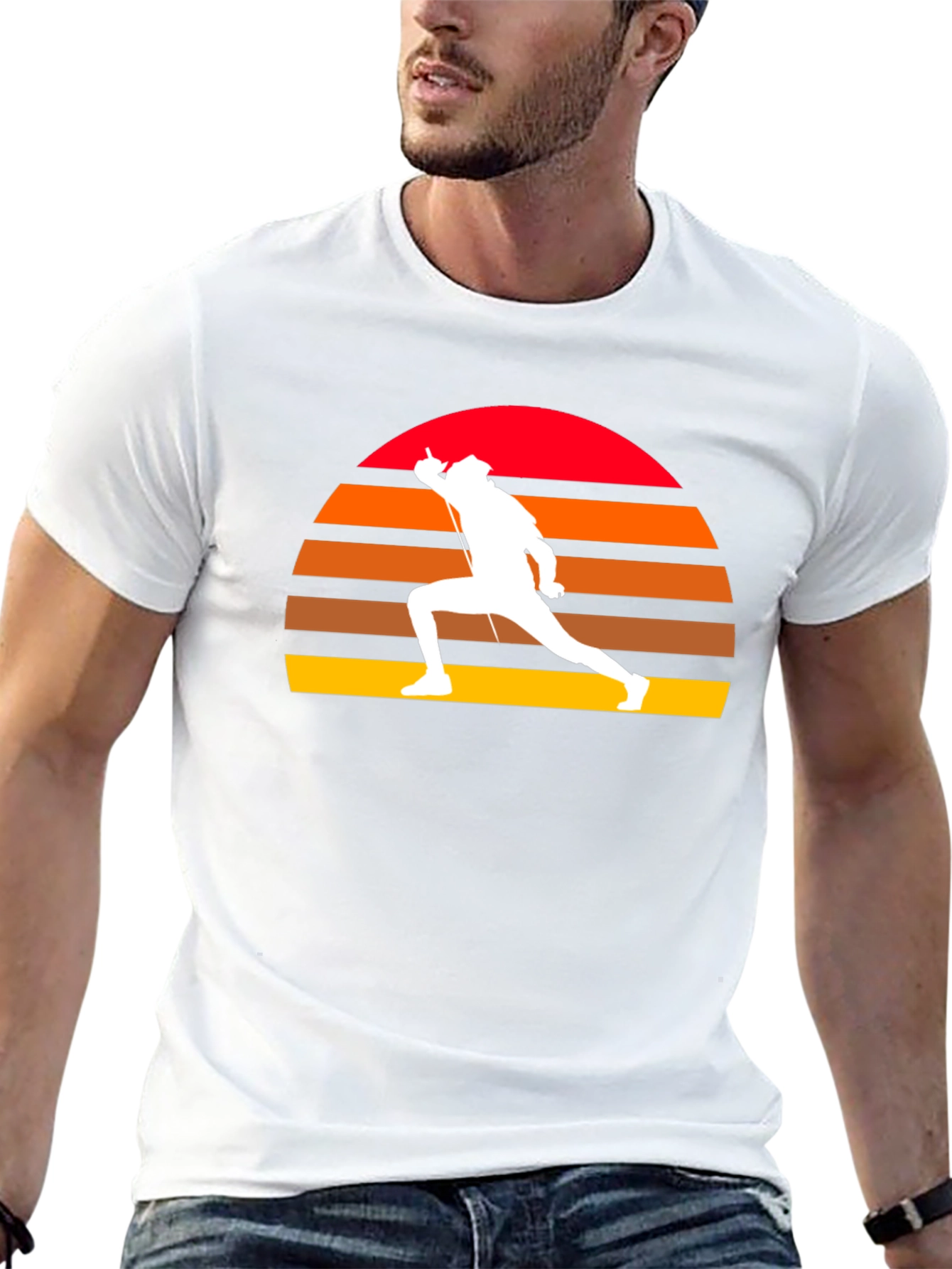 Fencing Sunset T-Shirt - Retro Sportswear