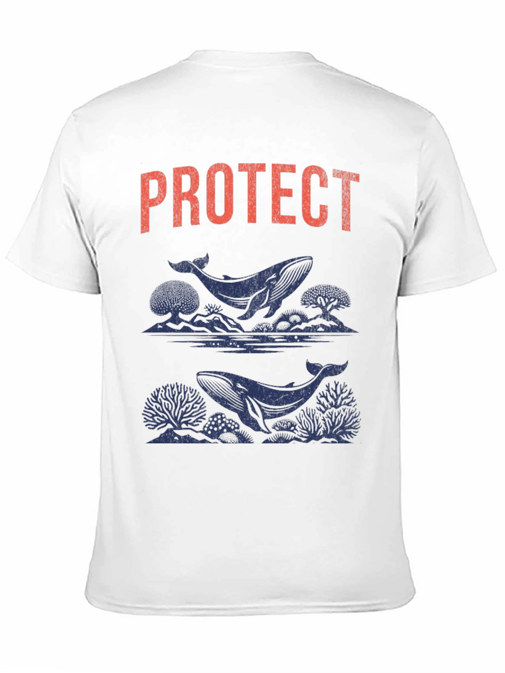 Protect Whales Graphic Tee - Soft Black Cotton Shirt