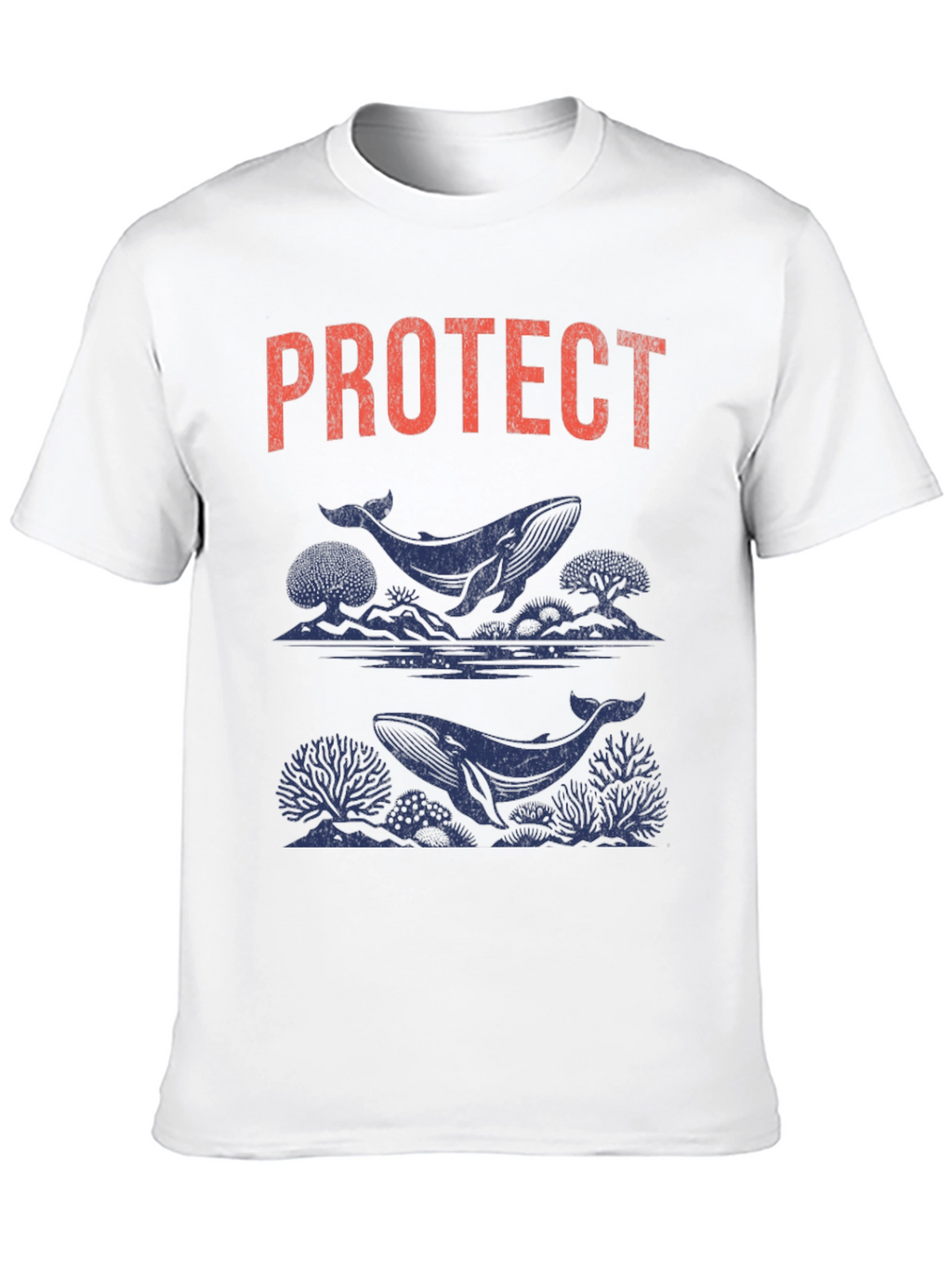 Protect Whales Graphic Tee - Soft Black Cotton Shirt