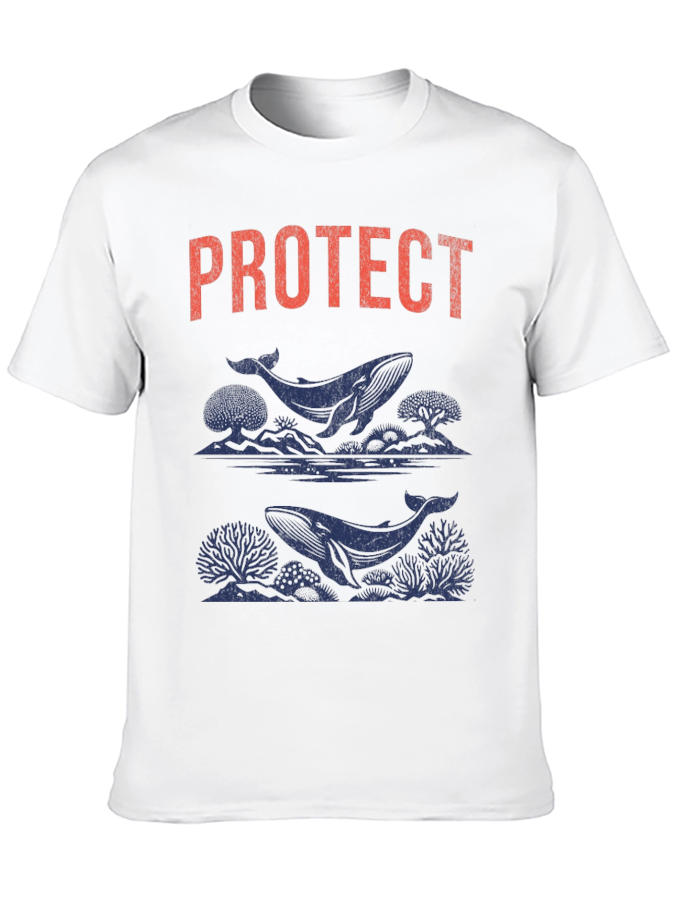 Protect Whales Graphic Tee - Soft Black Cotton Shirt
