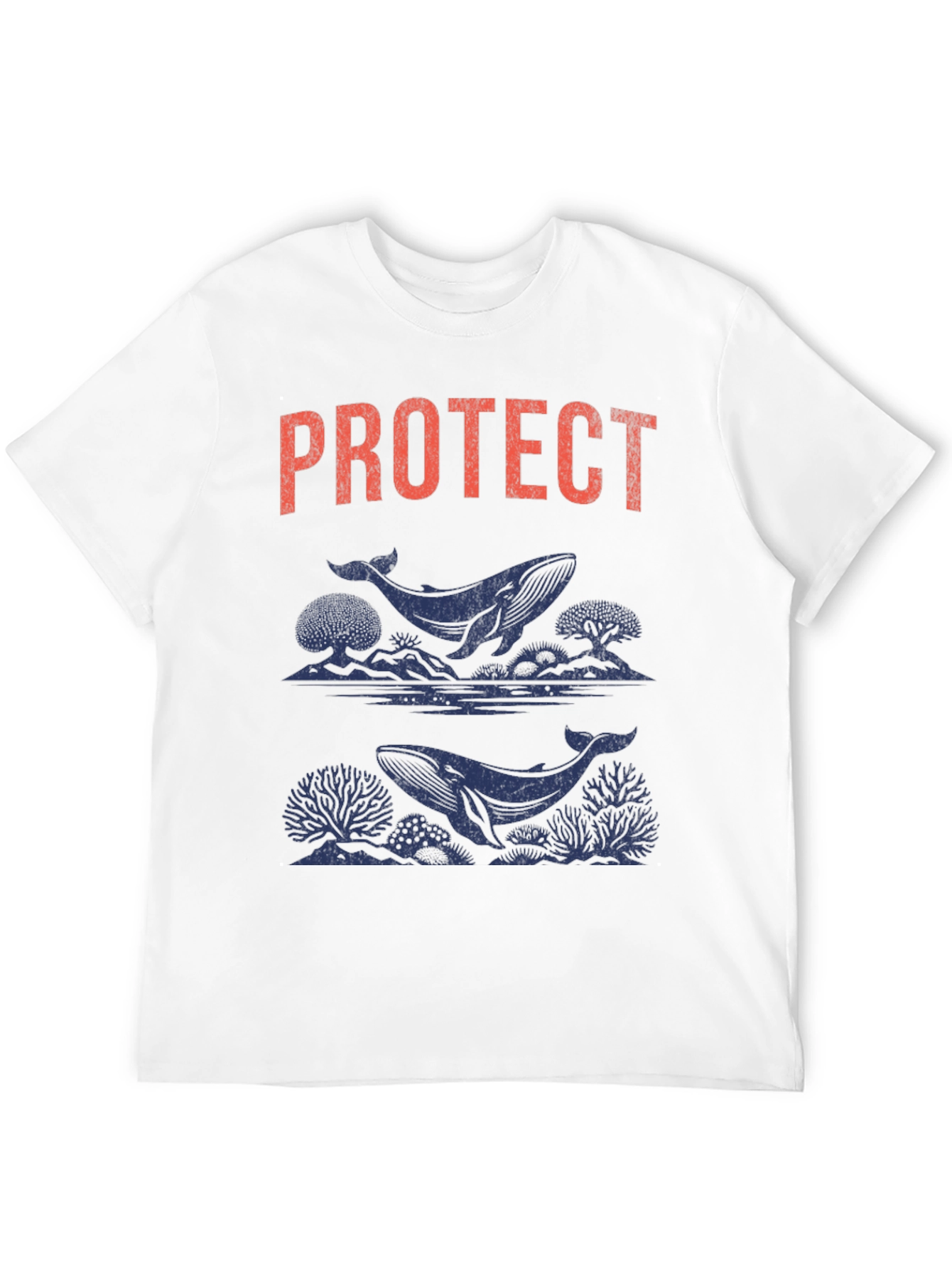 Protect Whales Graphic Tee - Soft Black Cotton Shirt