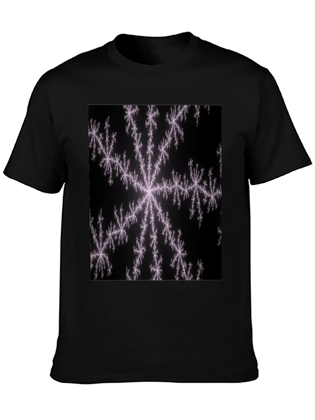 Fractal Snowflake Black T-Shirt