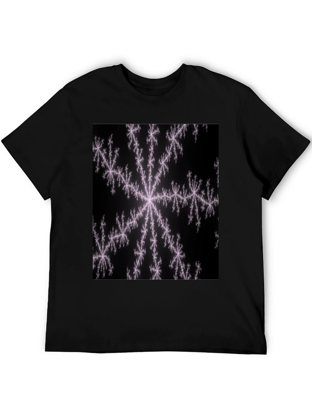 Fractal Snowflake Black T-Shirt