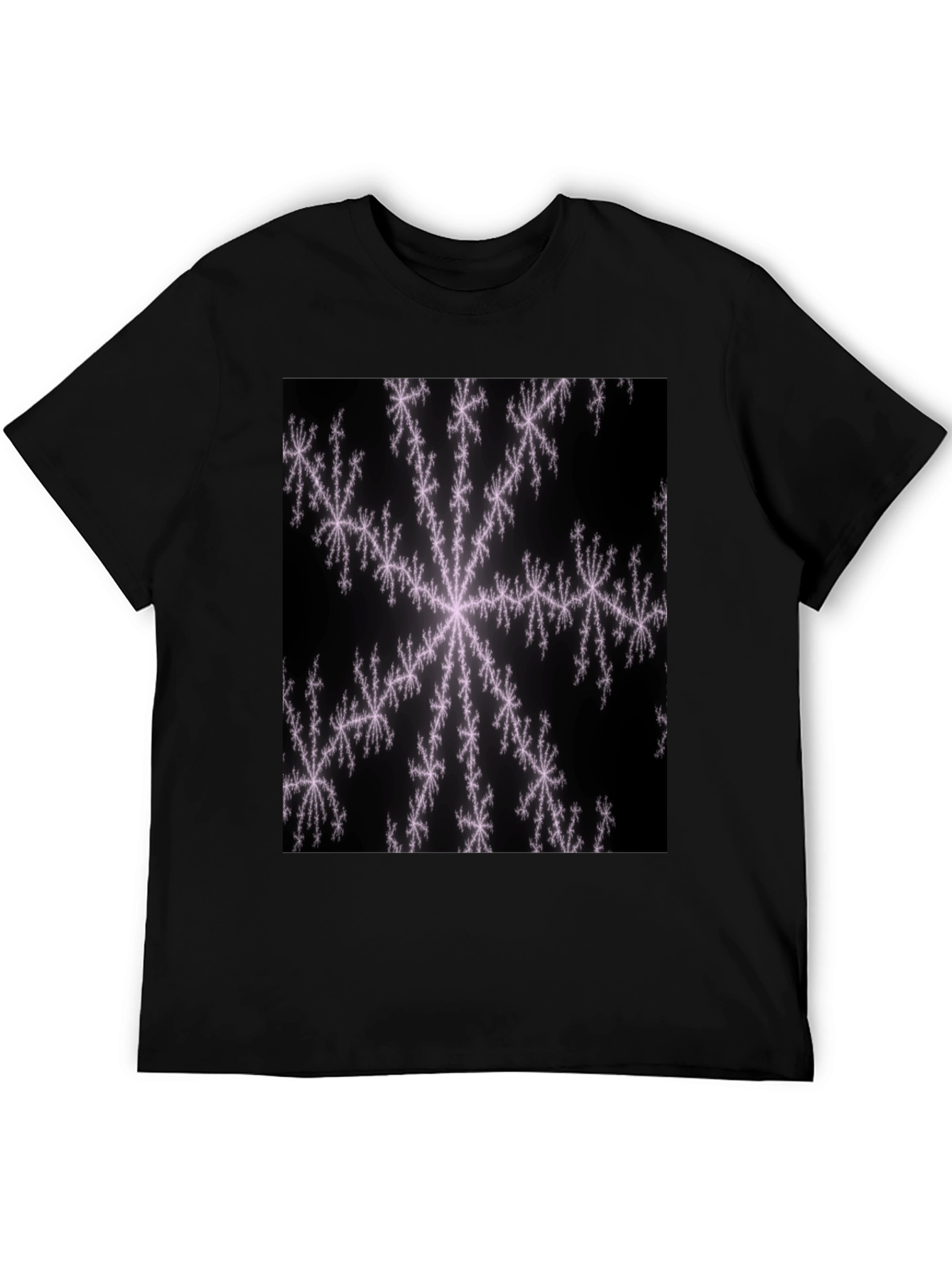 Fractal Snowflake Black T-Shirt