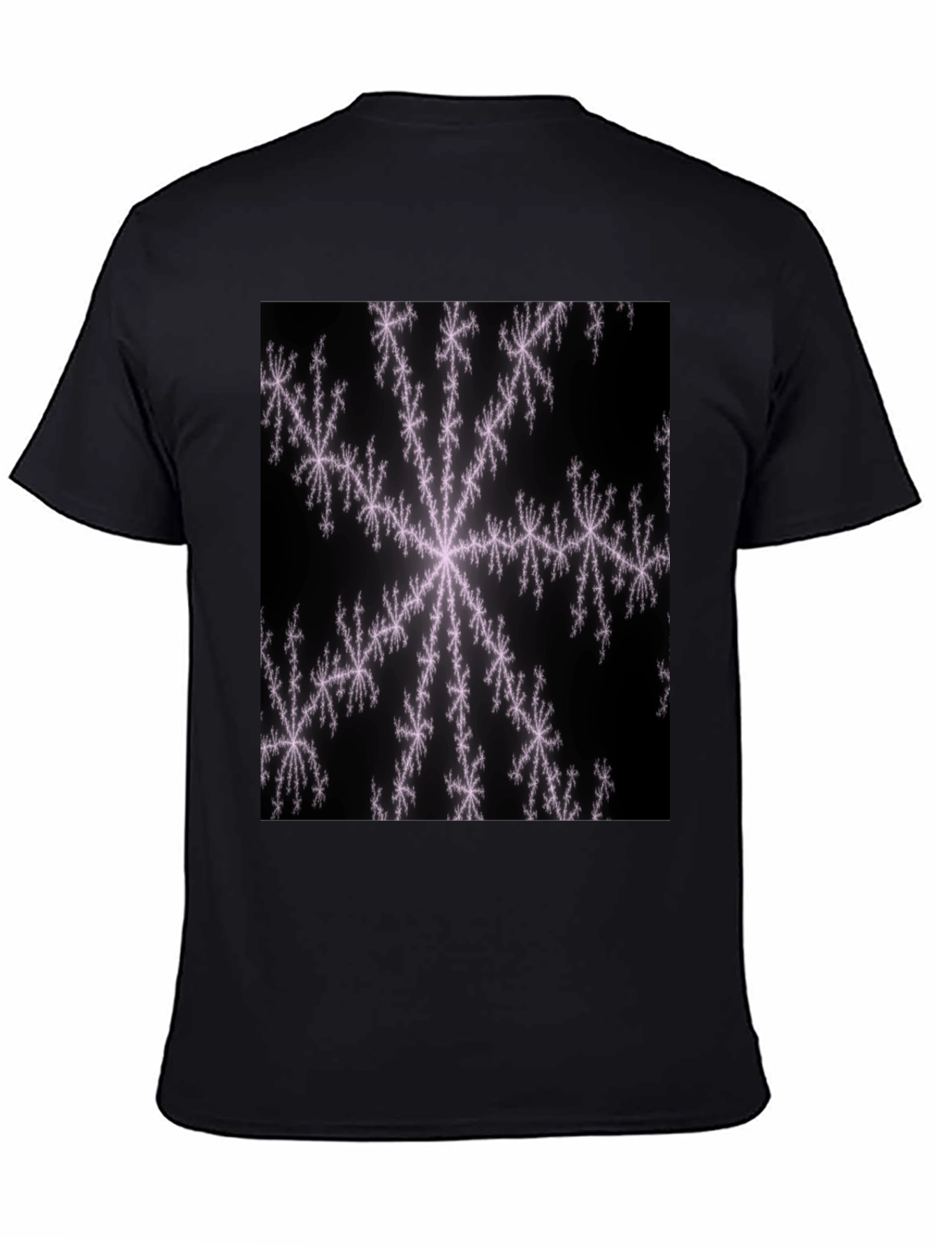 Fractal Snowflake Black T-Shirt