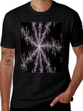 Fractal Snowflake Black T-Shirt