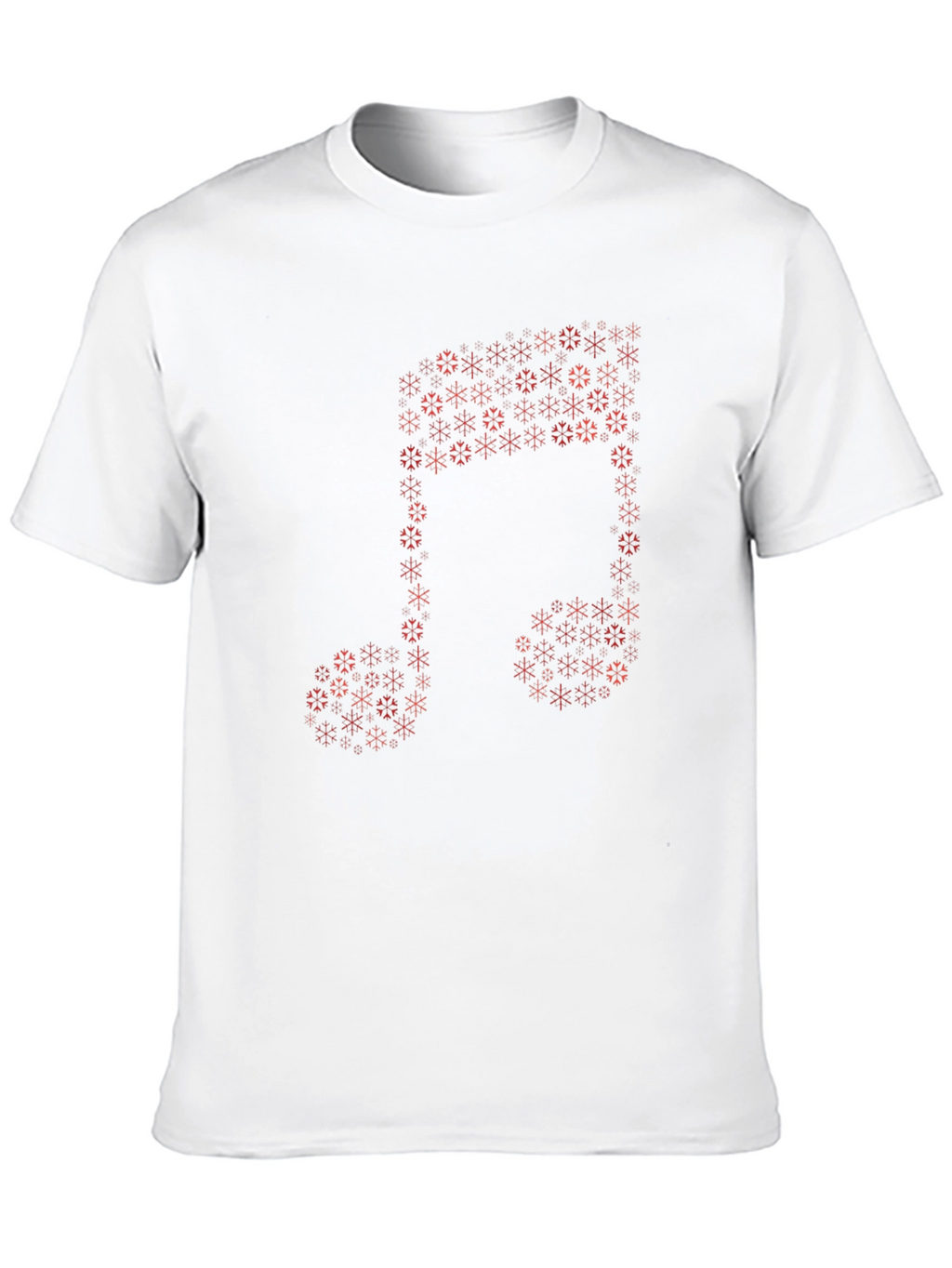 Musical Note Snowflake Graphic Tee - Black Cotton