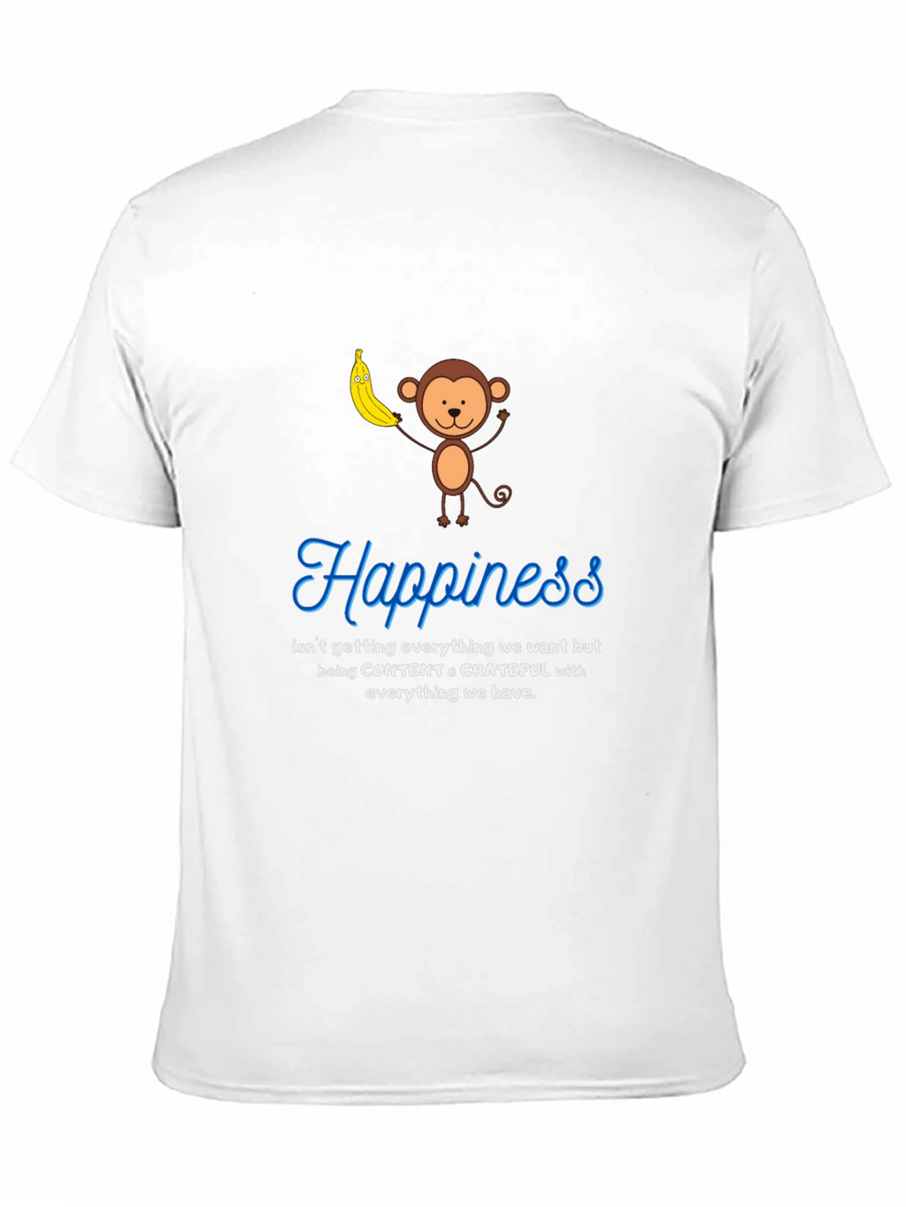 Happiness Monkey Graphic Tee: Content & Grateful T-Shirt
