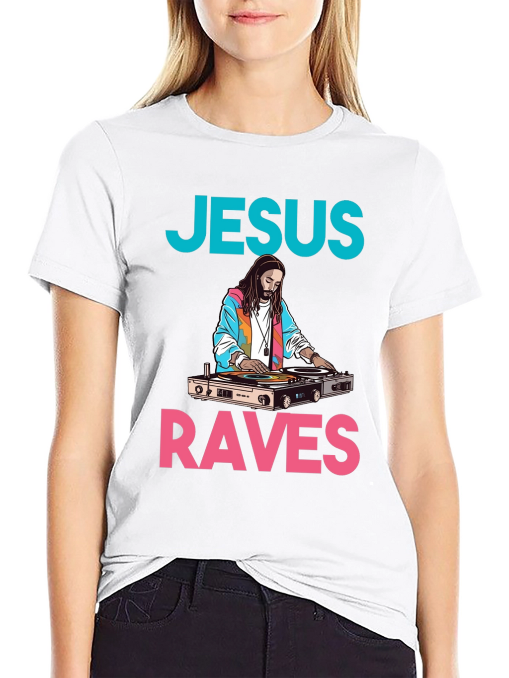 Jesus Raves Graphic Tee - DJ Jesus T-Shirt