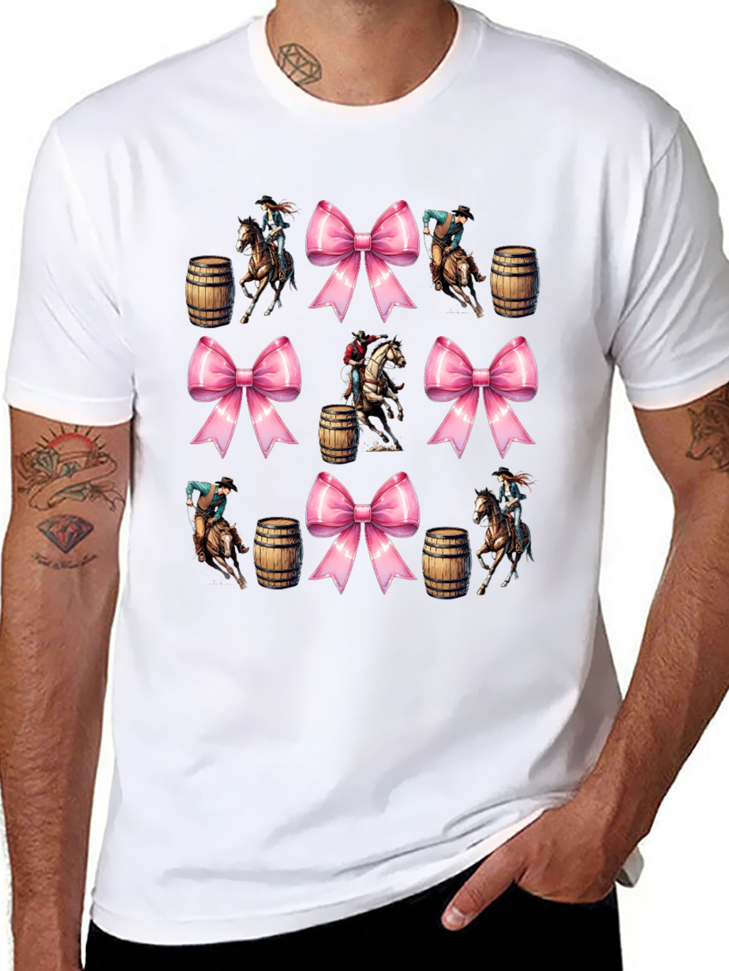 Western Rodeo Bow Pattern T-Shirt