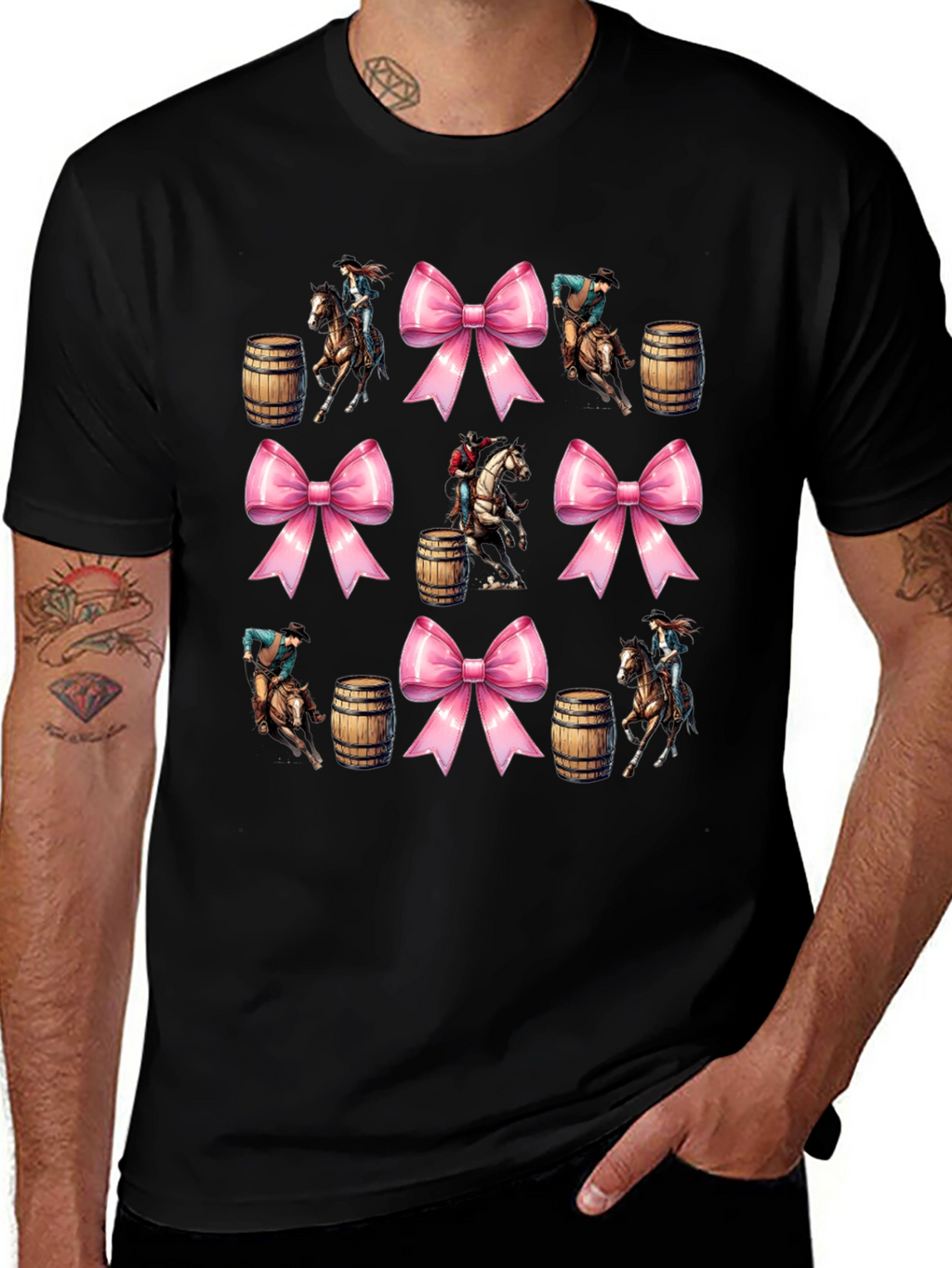 Western Rodeo Bow Pattern T-Shirt