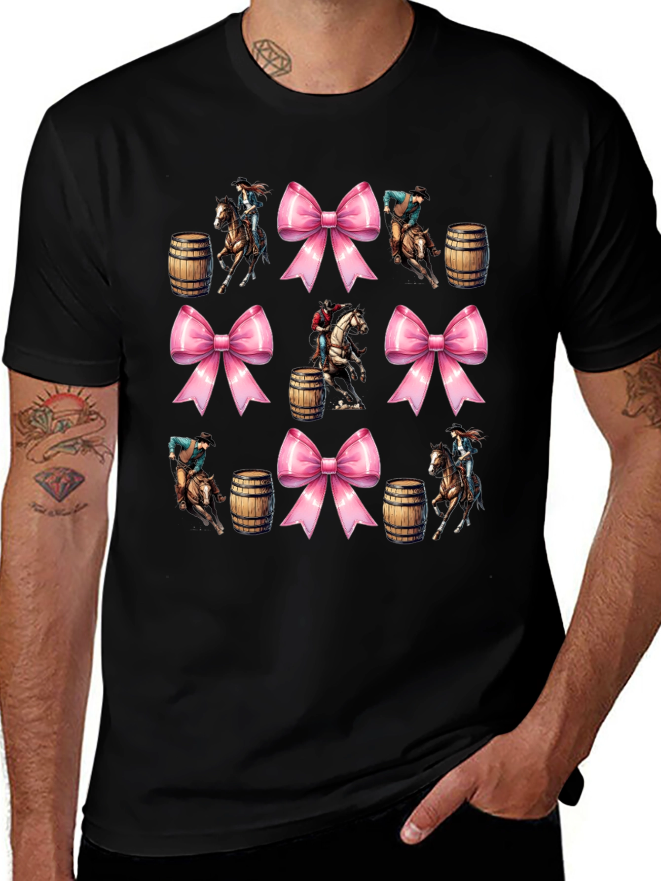 Western Rodeo Bow Pattern T-Shirt
