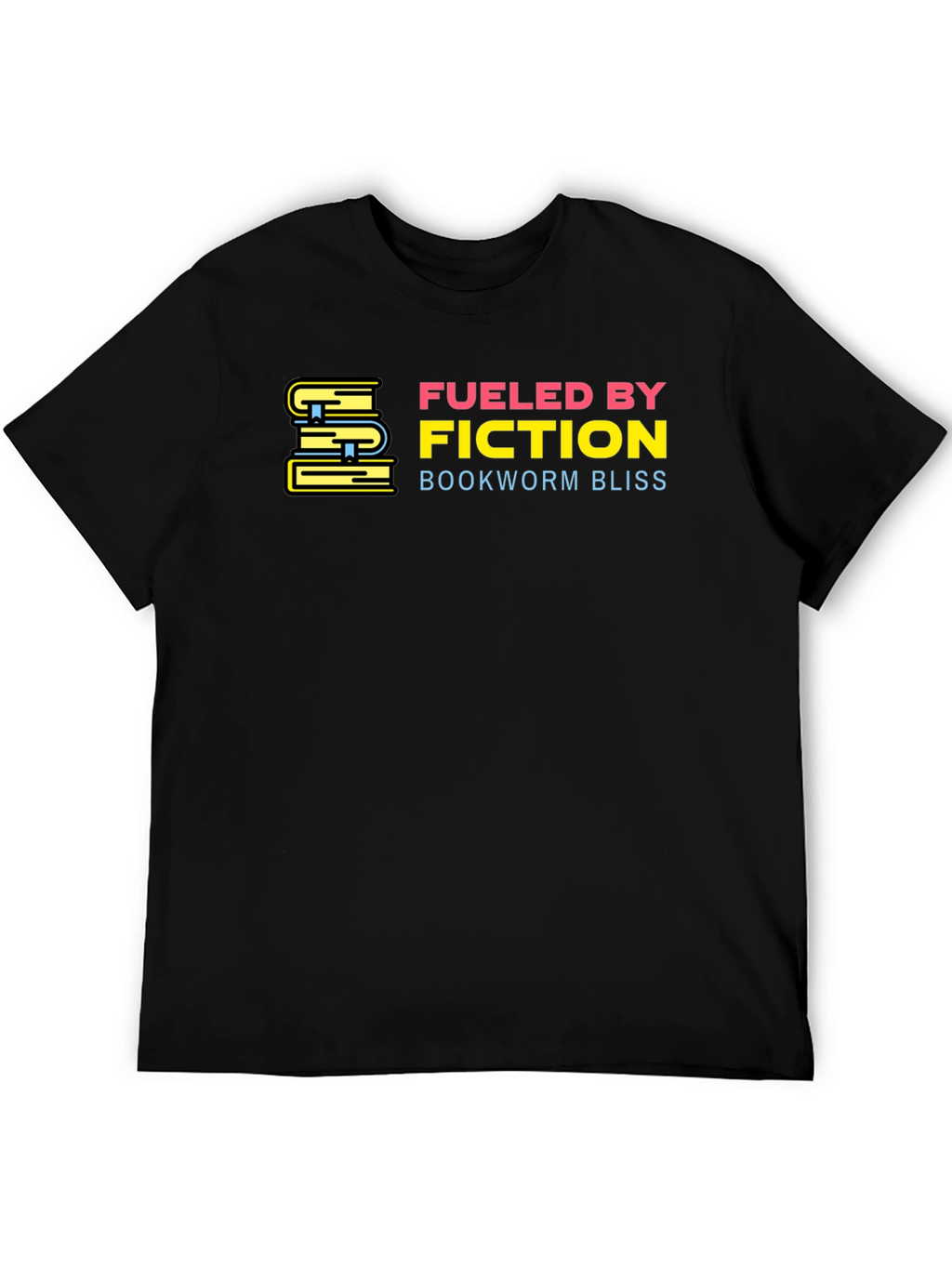 Fueled By Fiction Bookworm Bliss Black T-Shirt