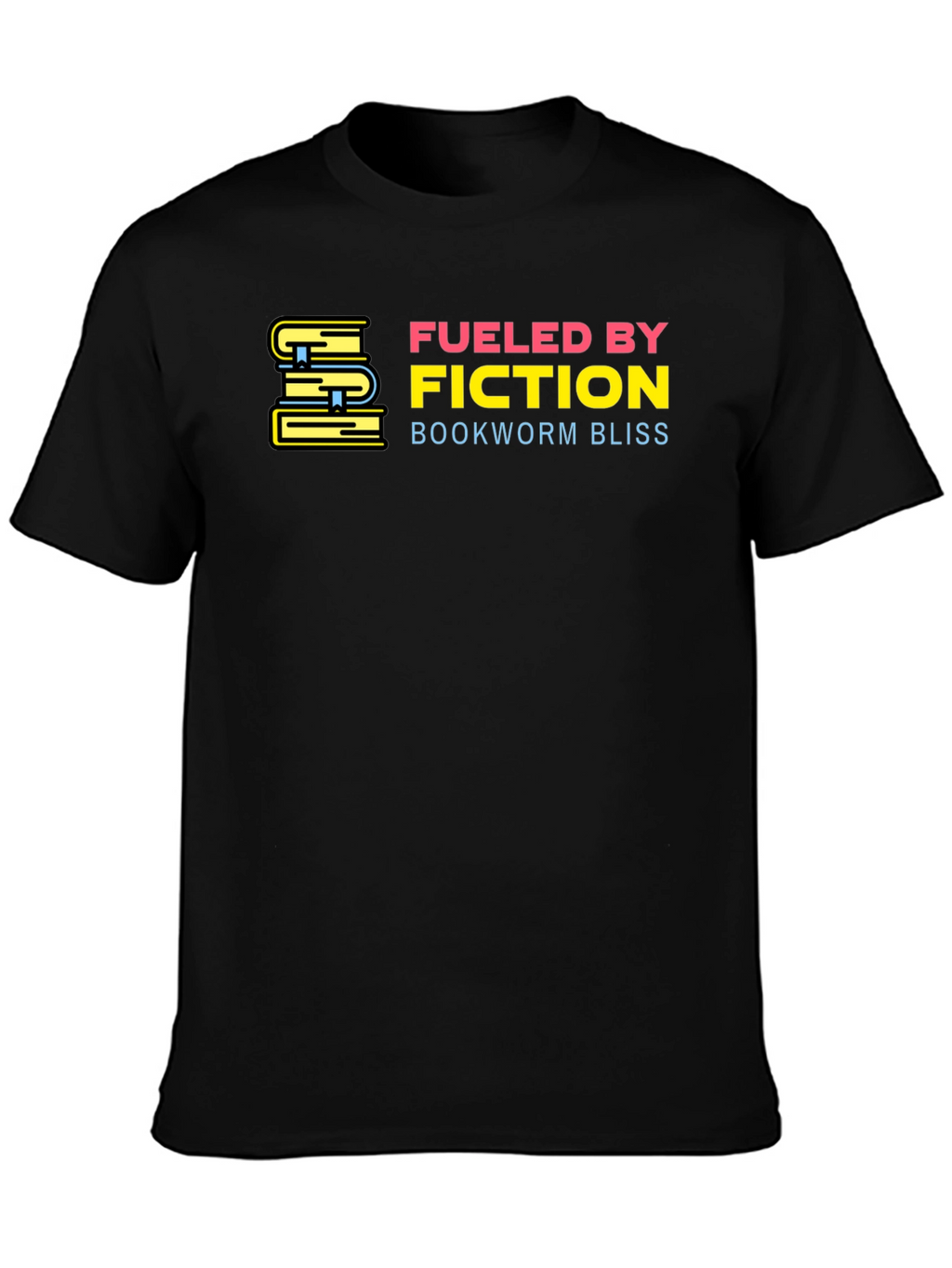 Fueled By Fiction Bookworm Bliss Black T-Shirt