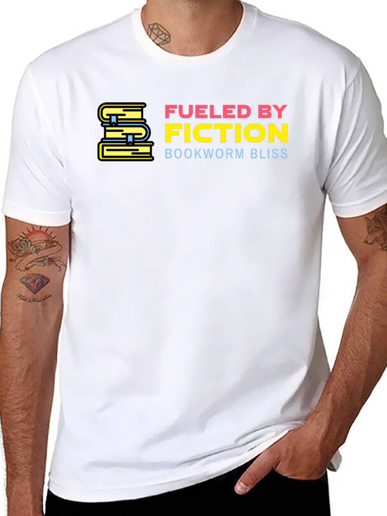 Fueled By Fiction Bookworm Bliss Black T-Shirt