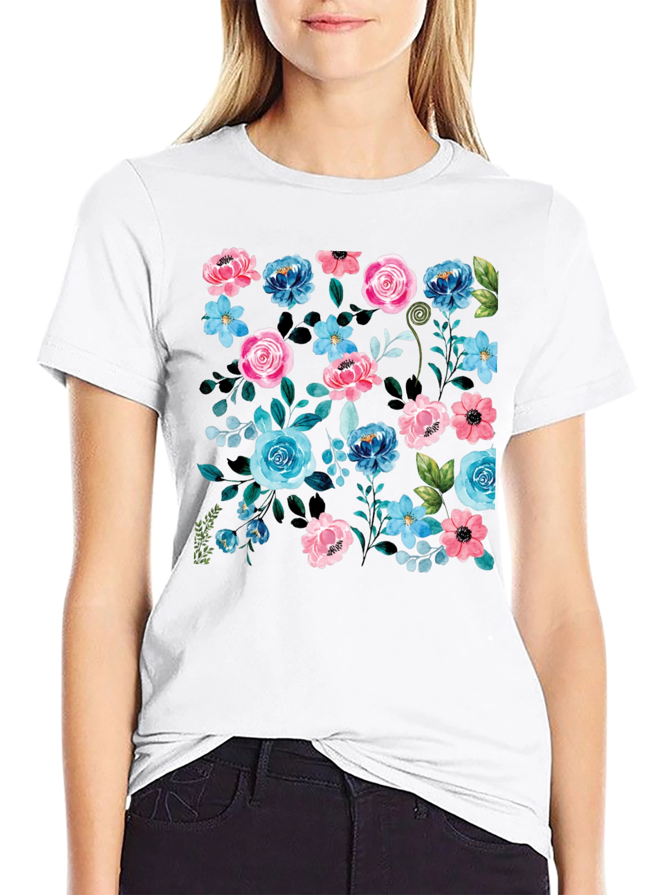 Floral Print T-Shirt - Stylish and Comfortable