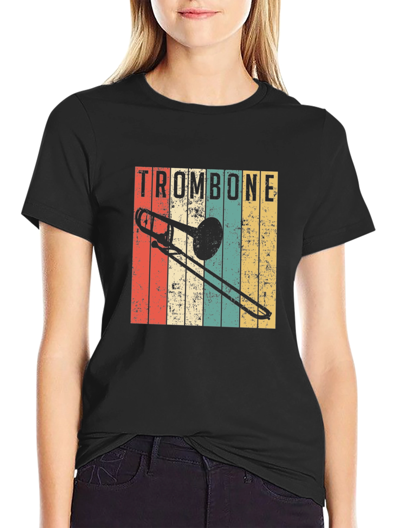 Retro Trombone T-Shirt - Vintage Music Lover Tee